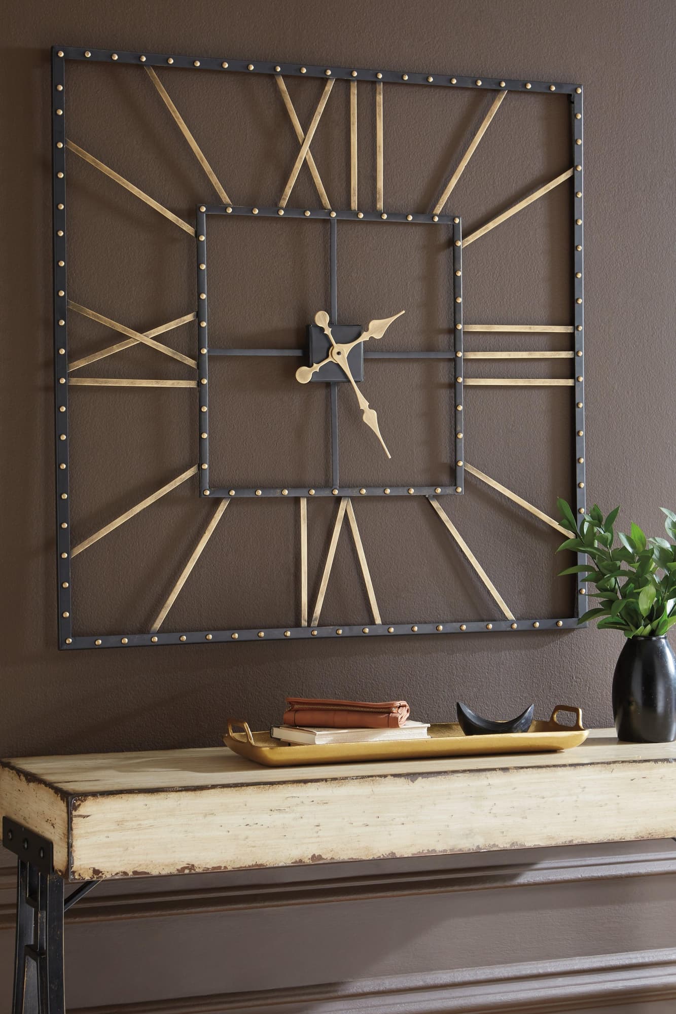 Thames Black Gold Finish Wall Clock