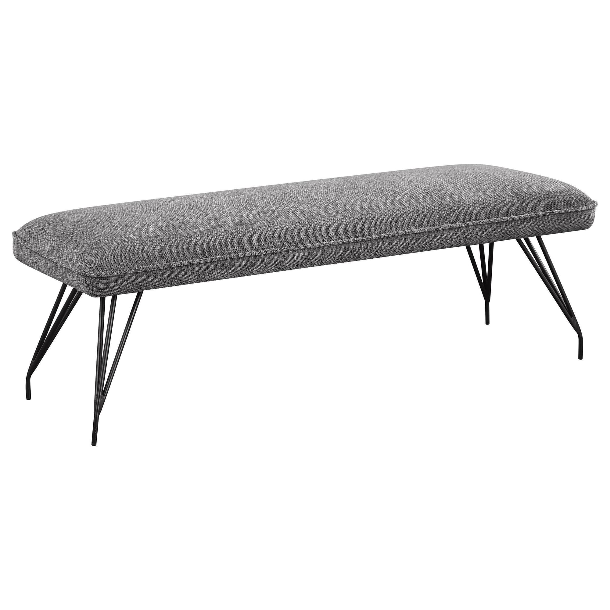 Dodson Fabric Upholstered Dining Bench Grey - Image 1