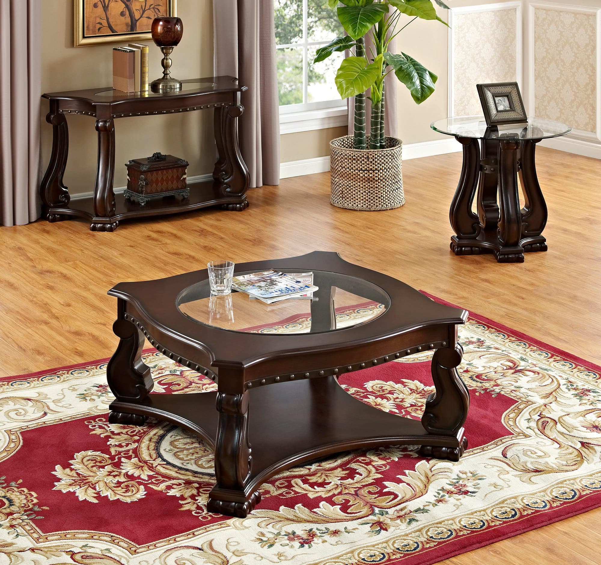 Madison Brown 3-Piece Coffee Table Set - Image 1