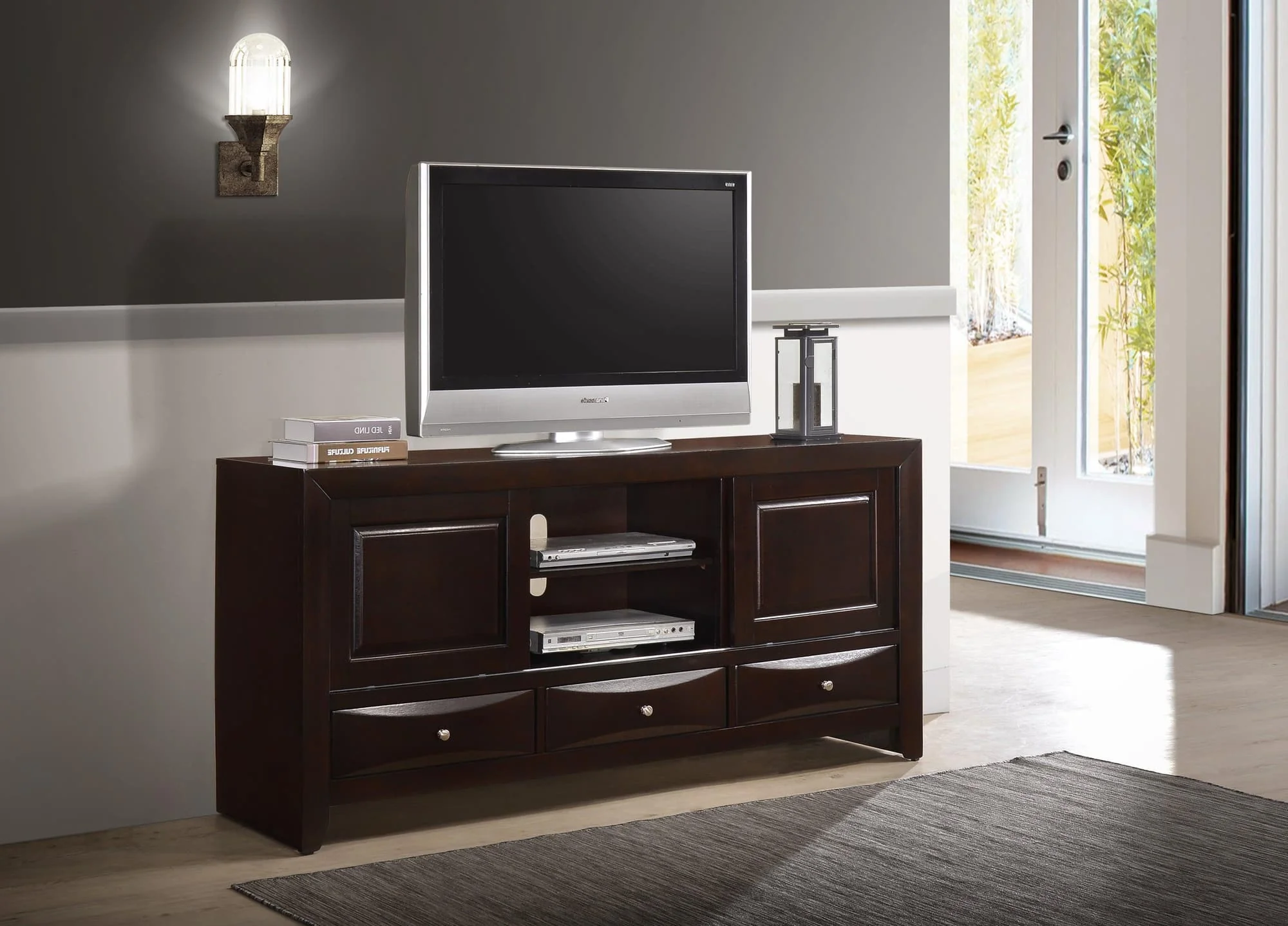 Emily Dark Cherry TV Stand - Image 1