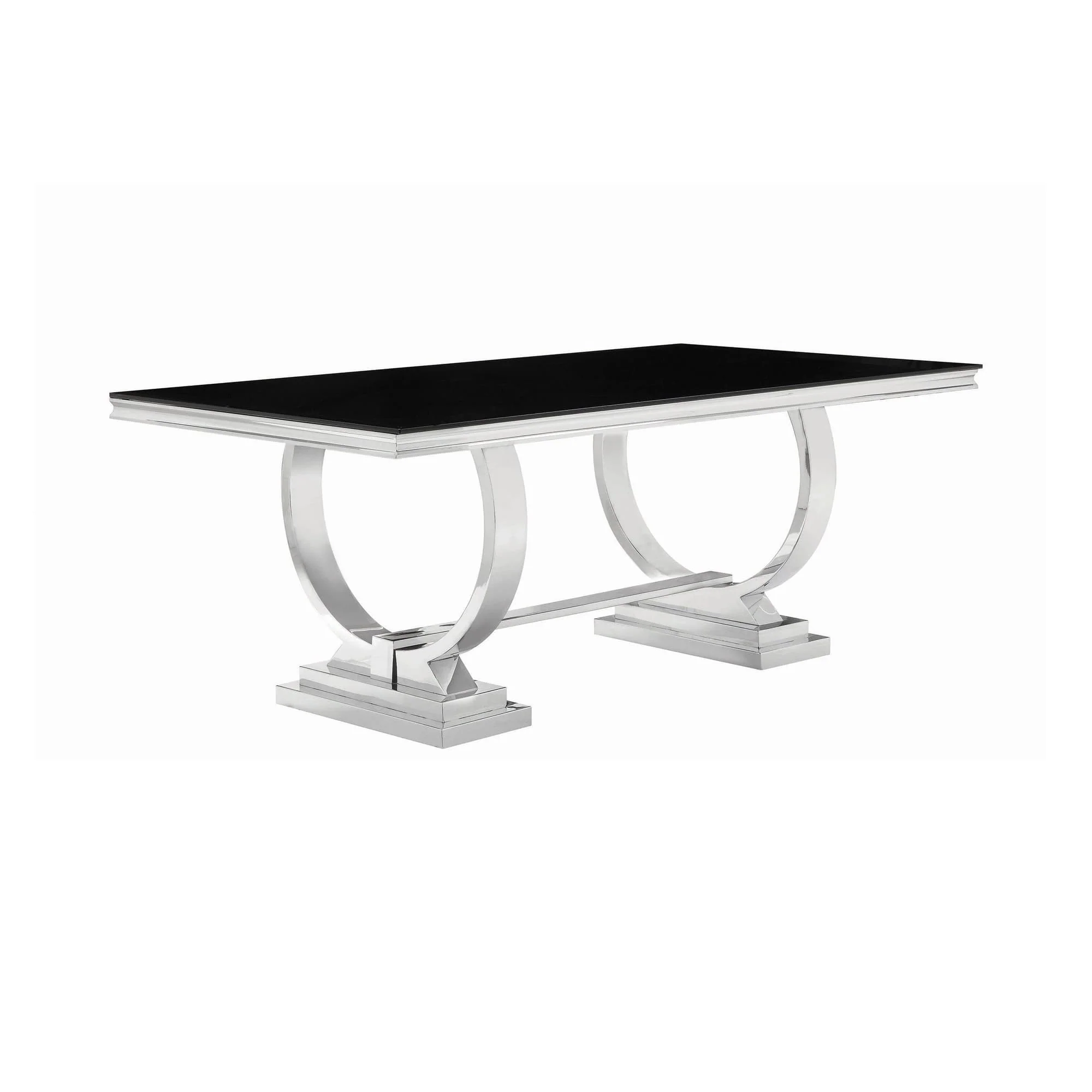 Antoine Rectangular Dining Table Chrome Black