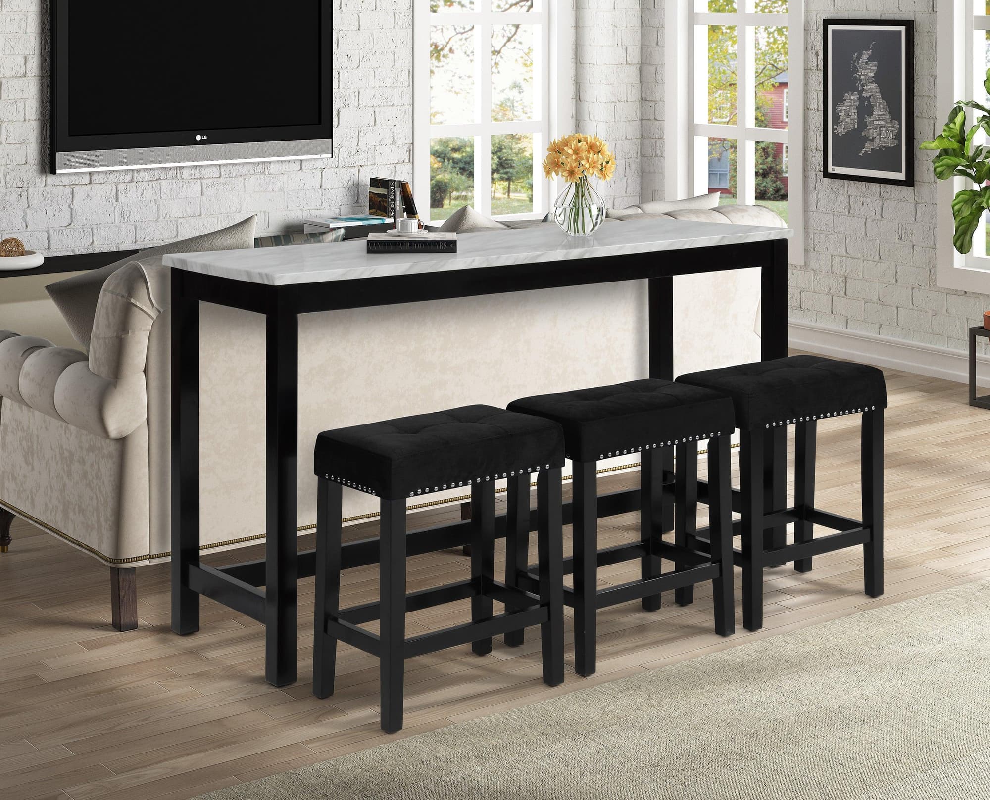 Lennon Black Crystal Console Table - Image 1