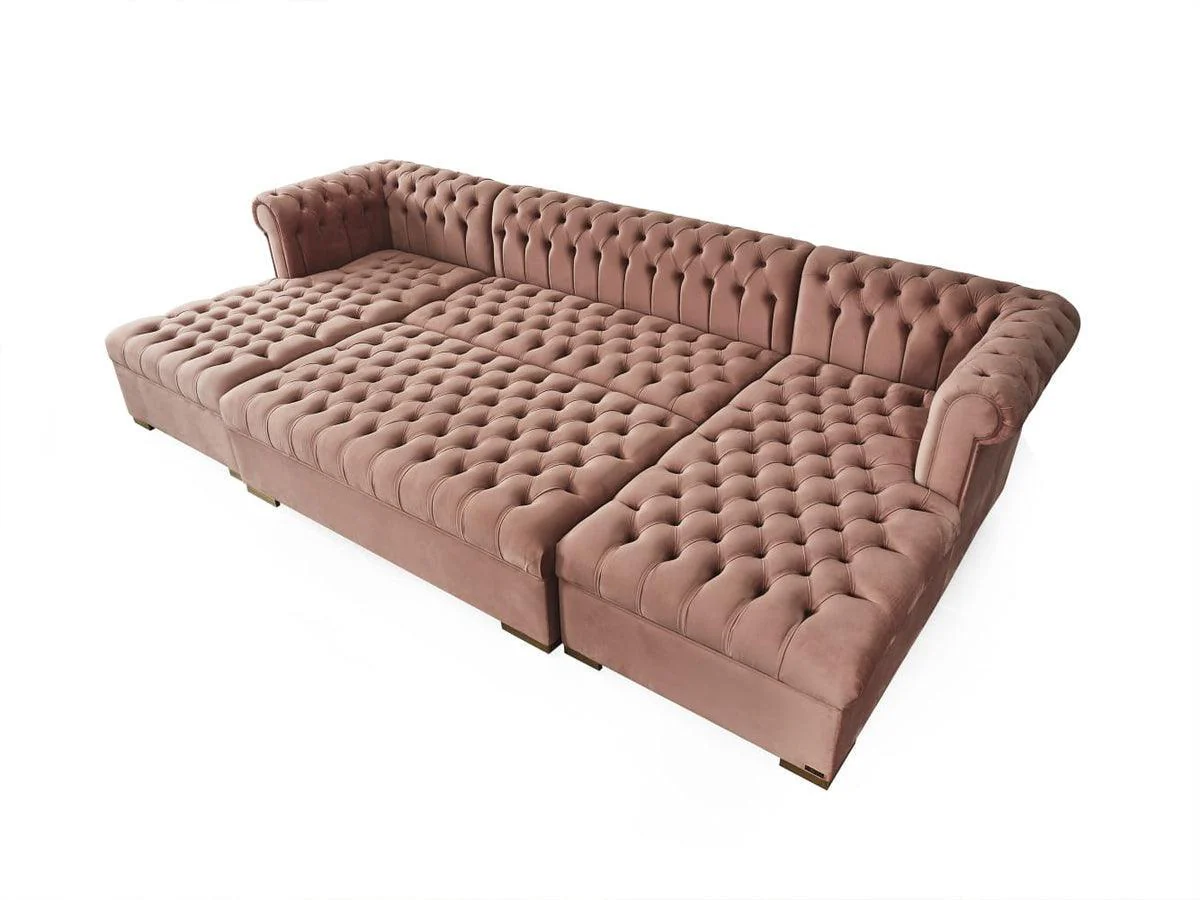 Emma Pink Velvet Rectangle Ottoman - Image 2