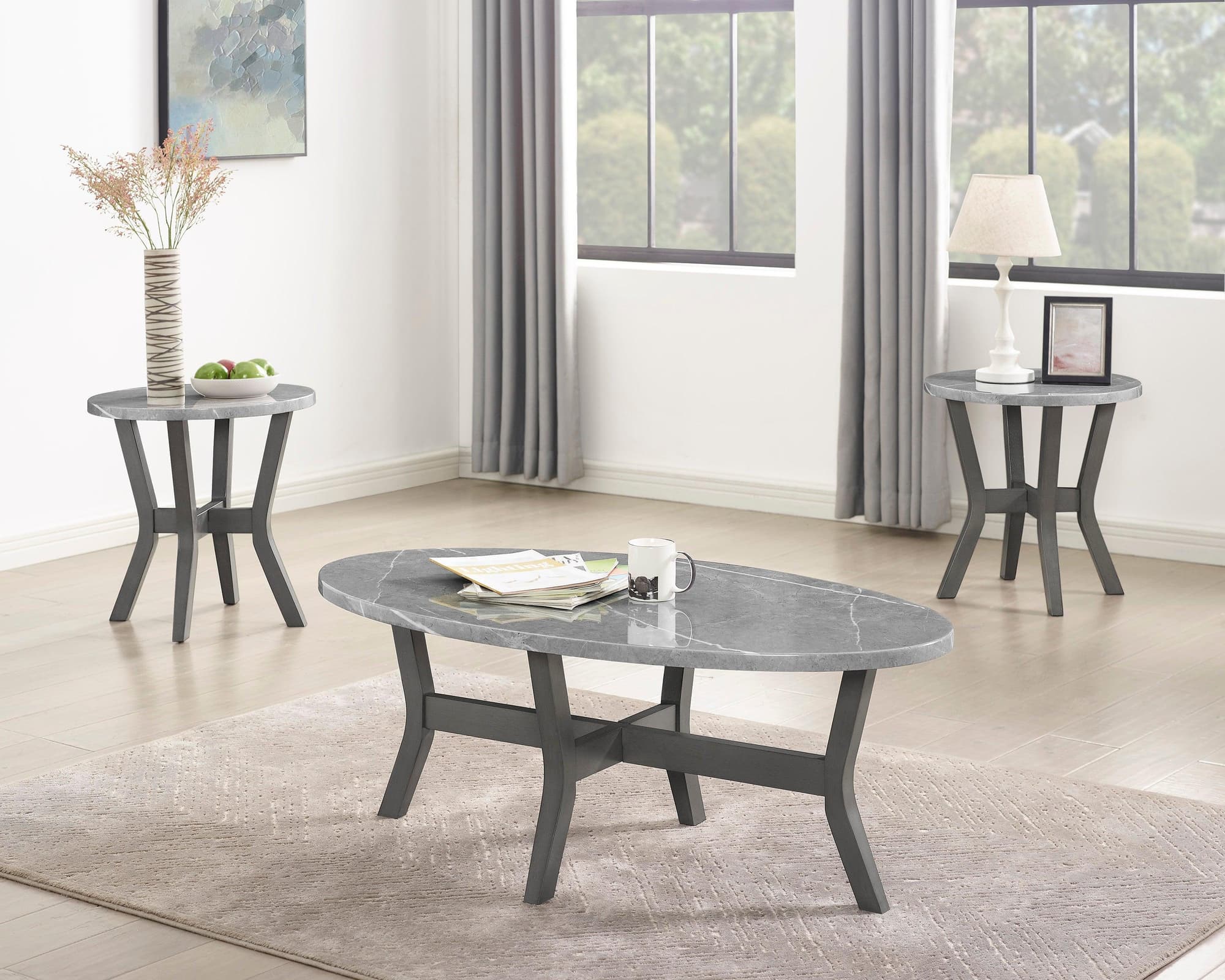 Judson Gray 3 PK Oval Cocktail Set - Image 1