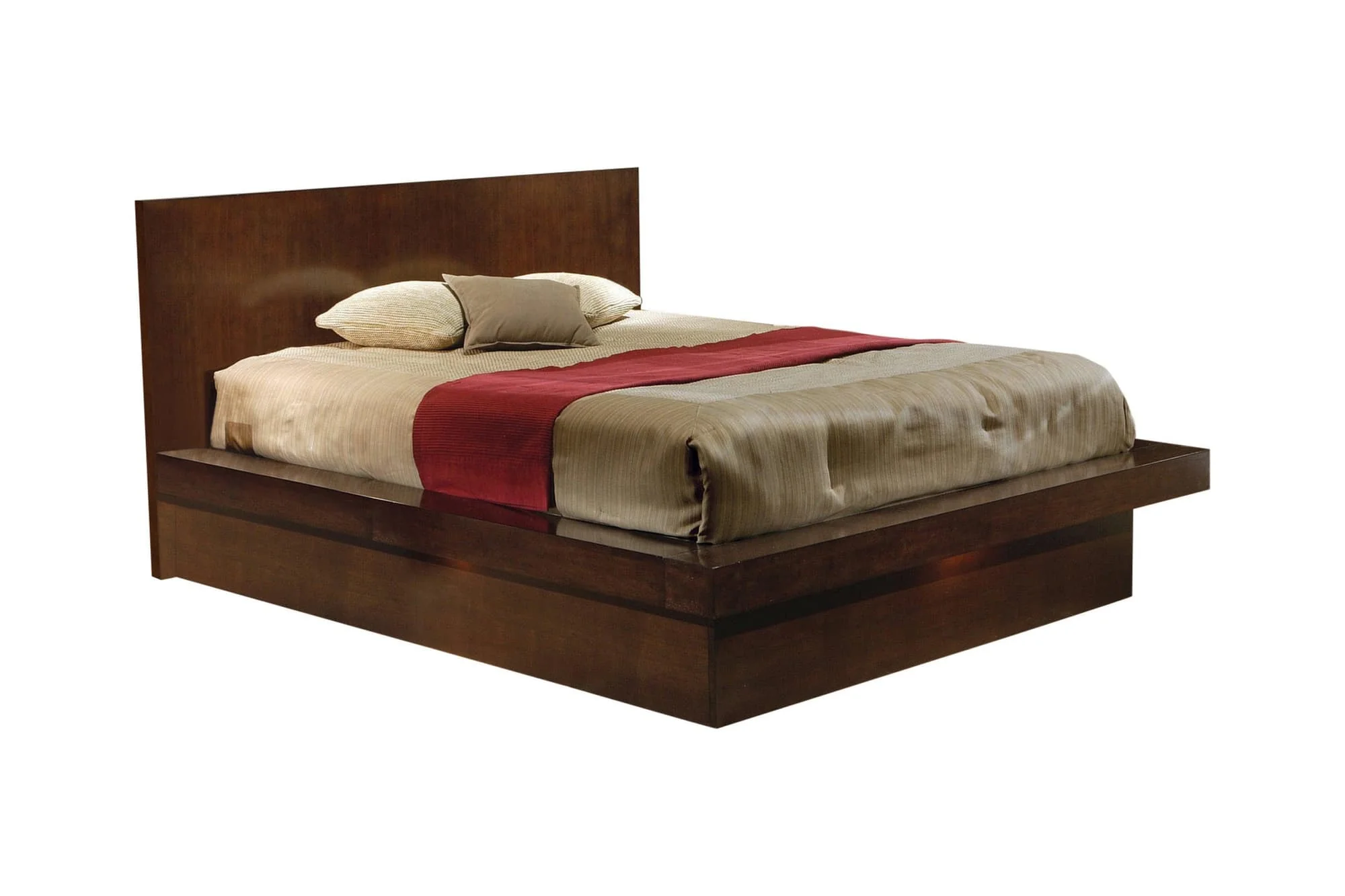 Jessica King Platform Bed With Rail Seating Cappuccino - Image 1
