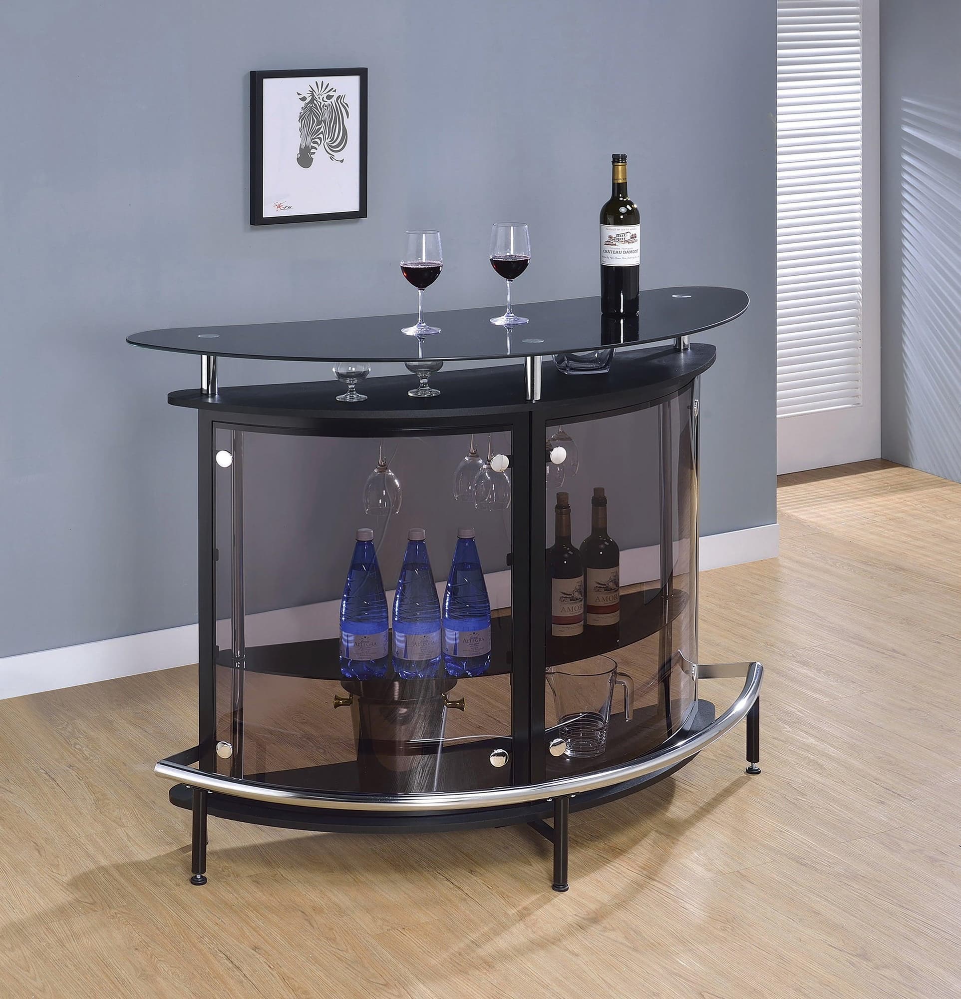 Amarillo 2 tier Bar Unit Black Chrome