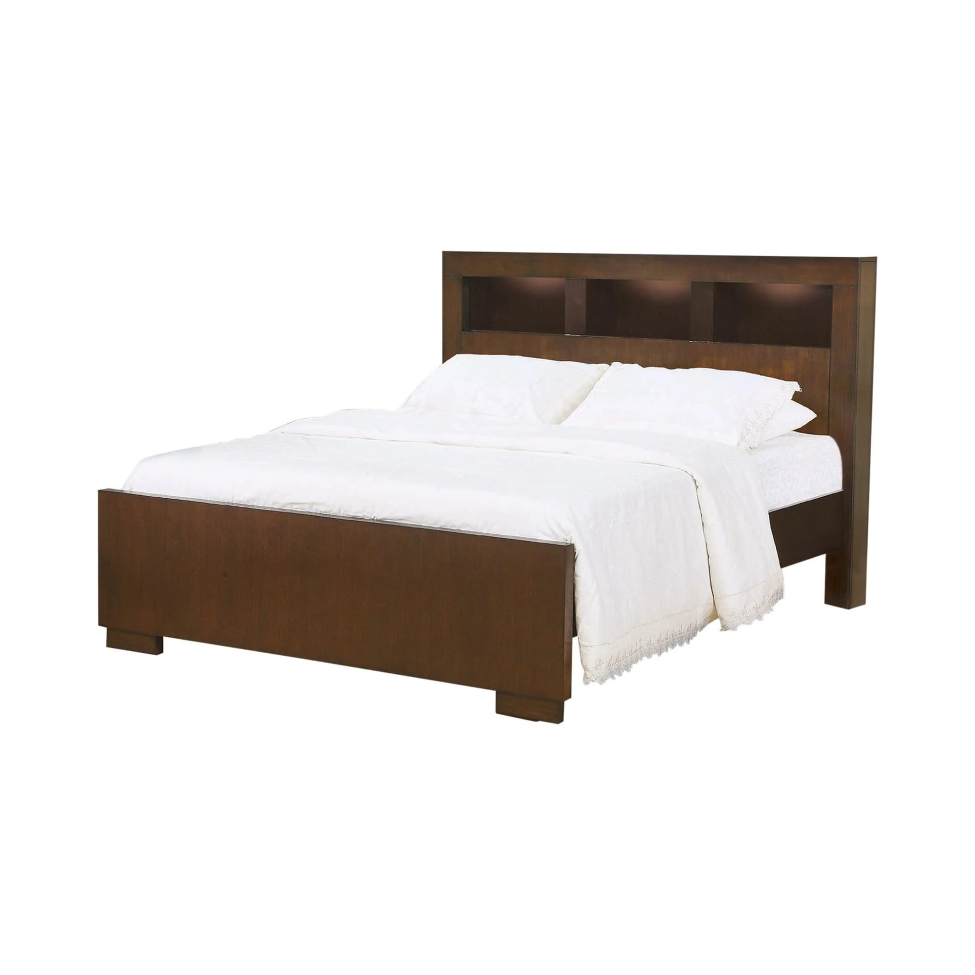 Jessica King Bed With Storage Headboard Cappuccino - Image 1