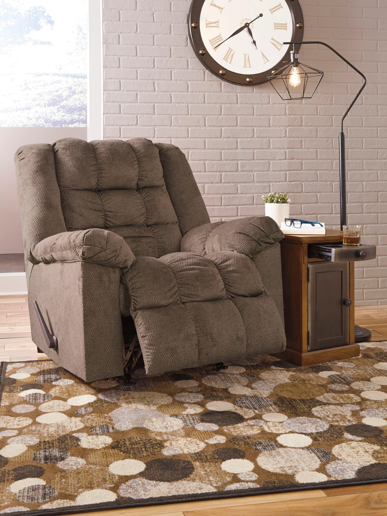 Drakestone Brown Armchair Rocker Recliner Heat massage - Image 1