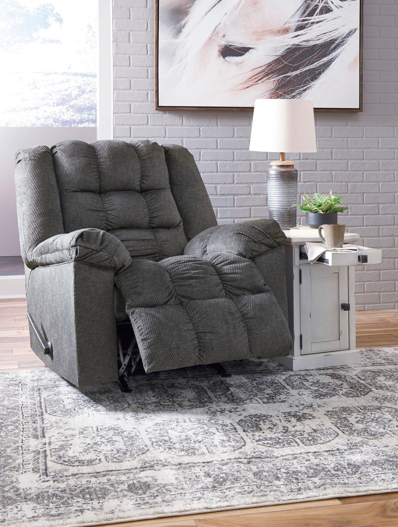 Drakestone Gray Armchair Rocker massage Recliner - Image 1
