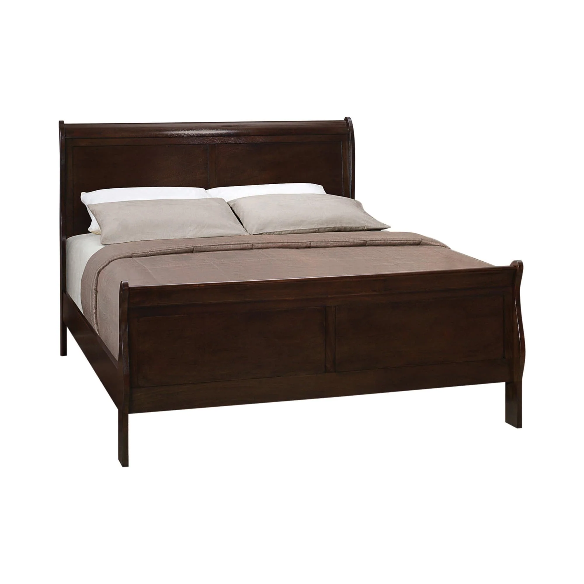 Louis Philippe Full Panel Sleigh Bed Cappuccino - Image 1