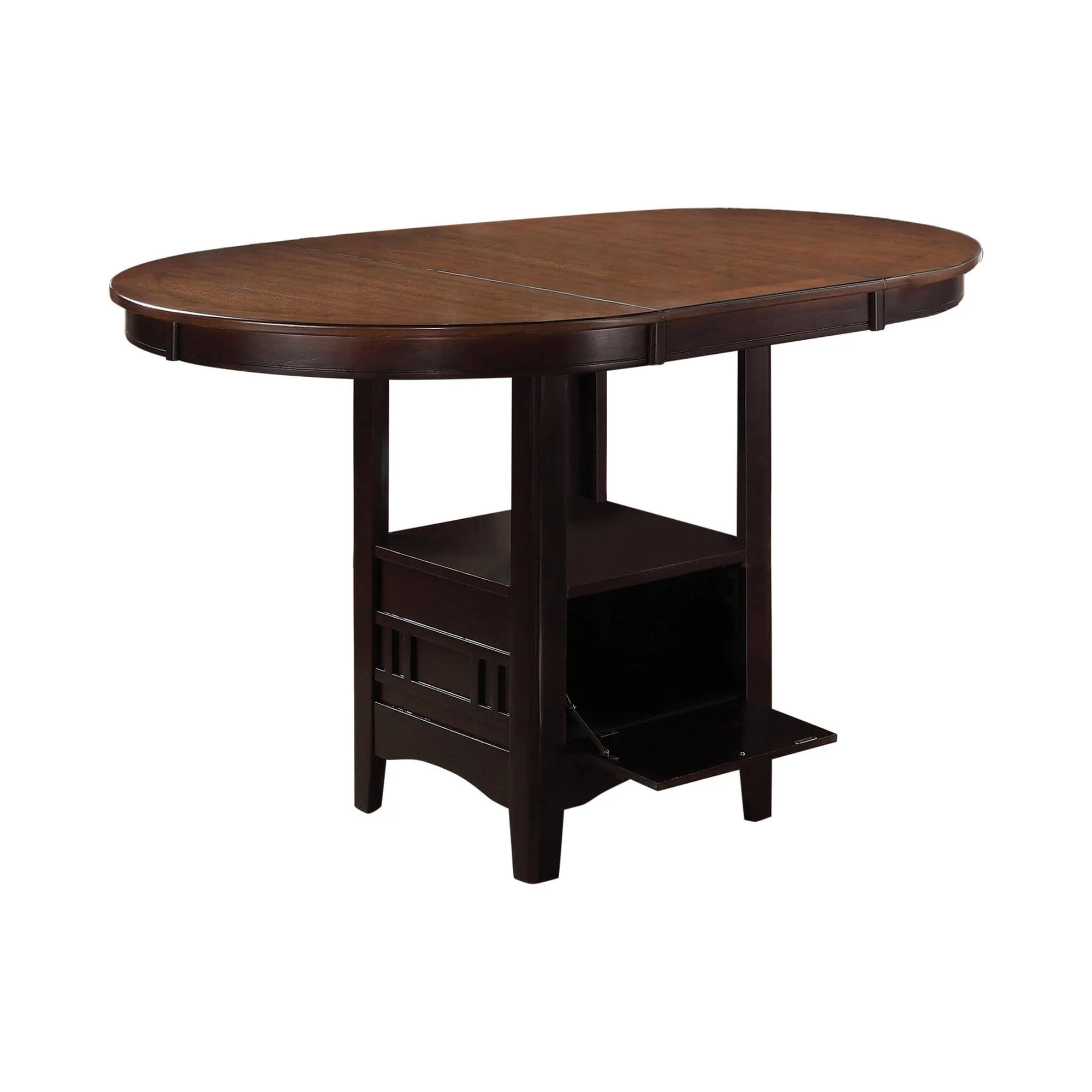 Lavon Oval Counter Height Table Light Chestnut Espresso - Image 1