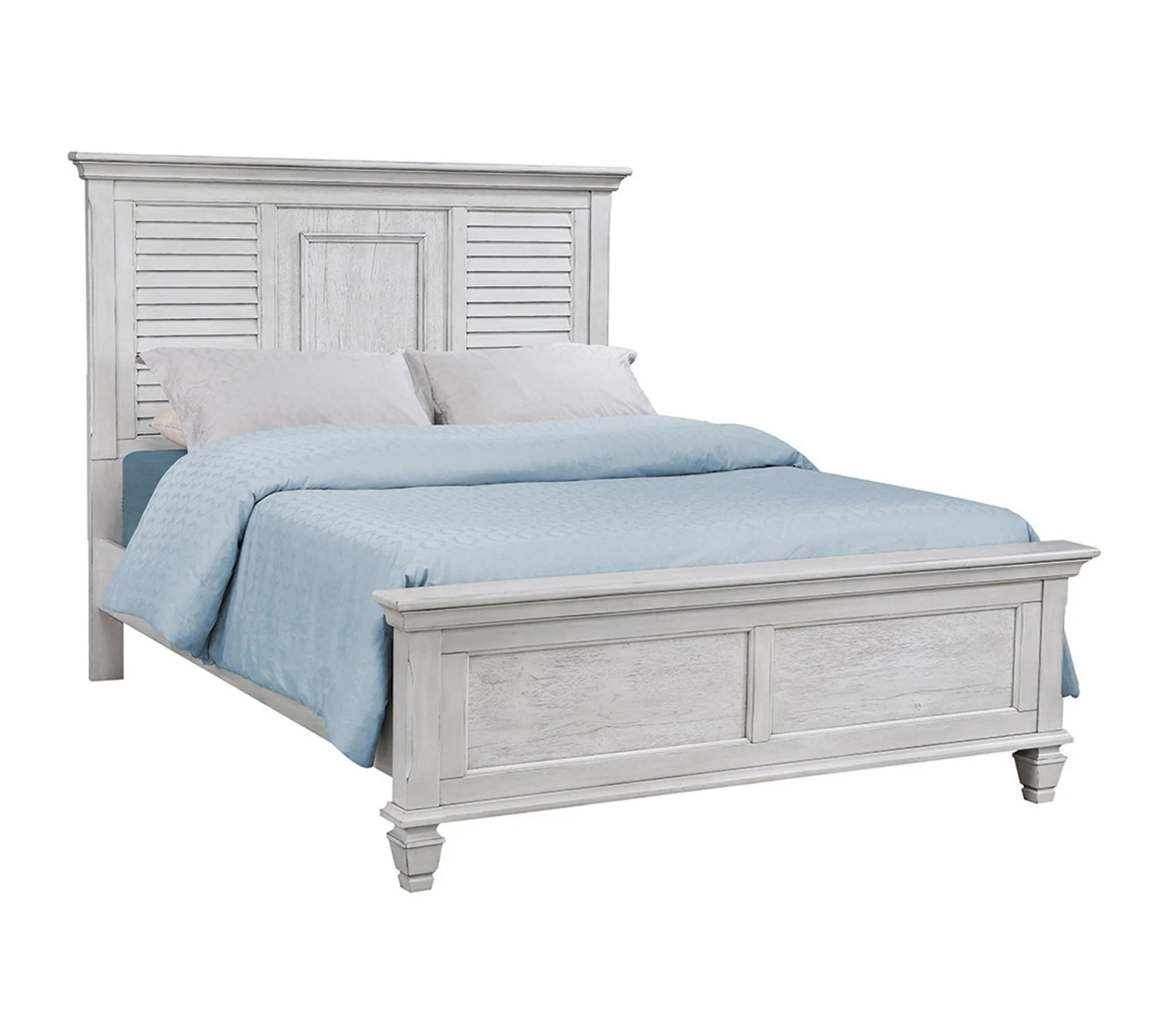 Franco Queen Panel Bed Antique White - Image 1