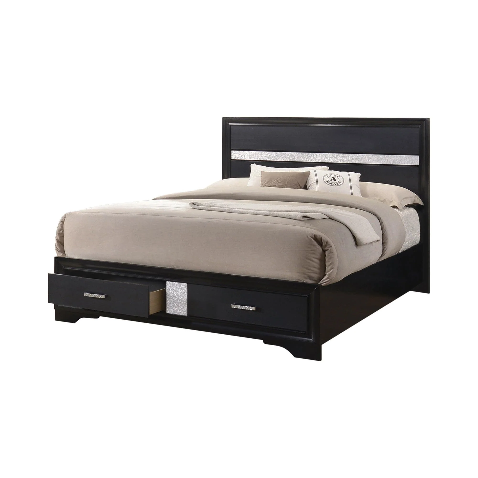 Miranda Queen 2 Drawer Storage Bed Black - Image 1