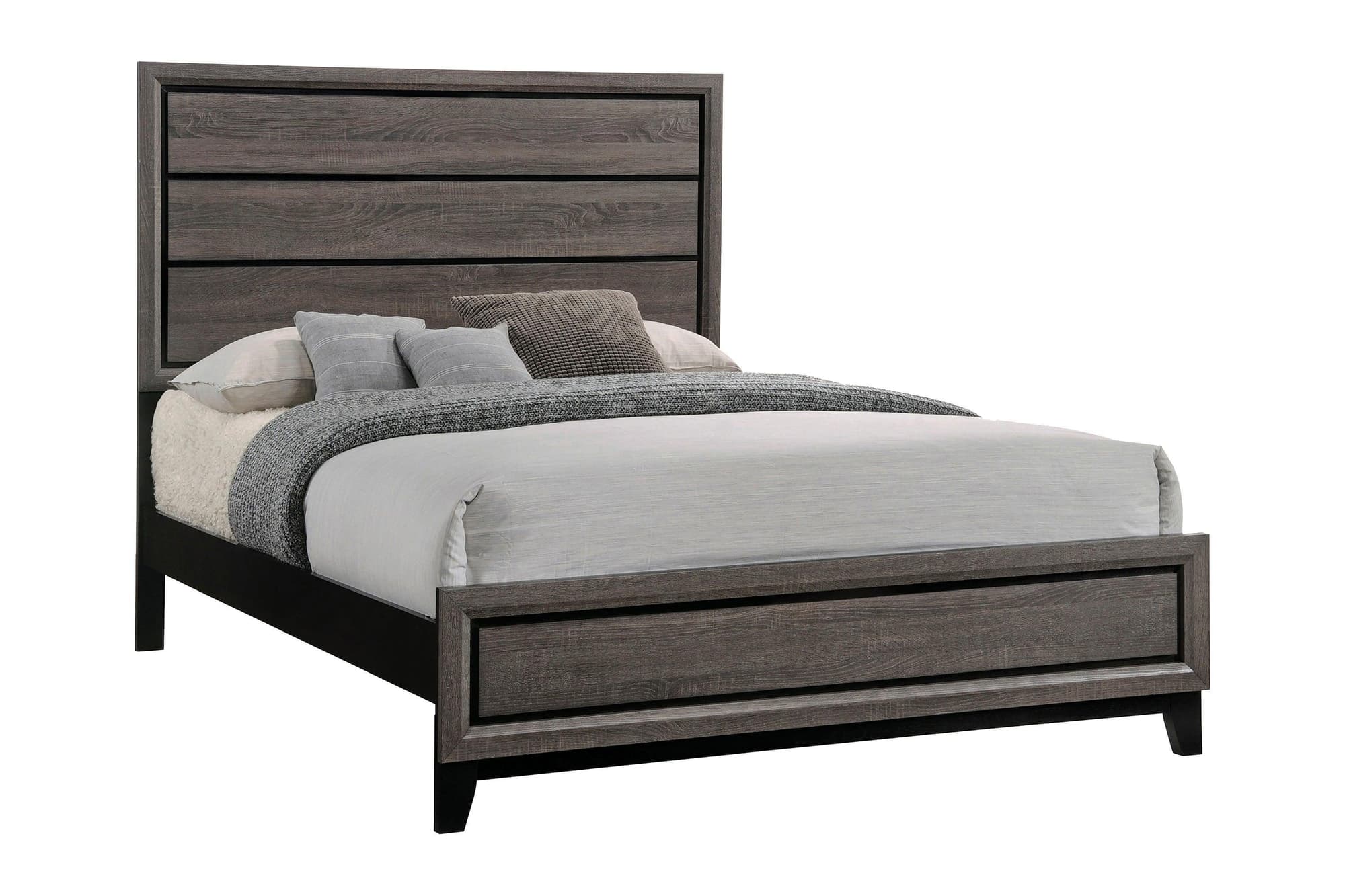 Watson King Bed Gray Oak Black
