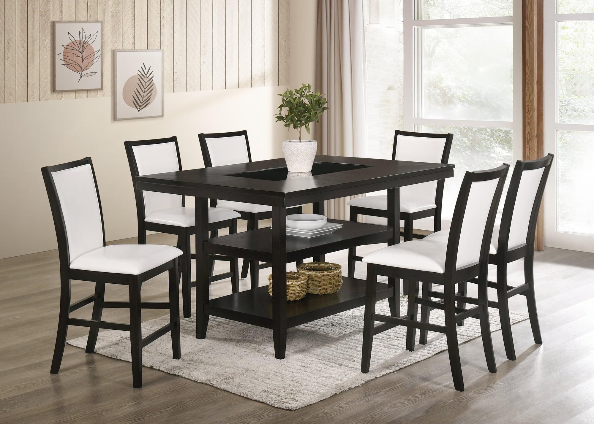 Condor White Faux Leather Counter Height Set - Image 1