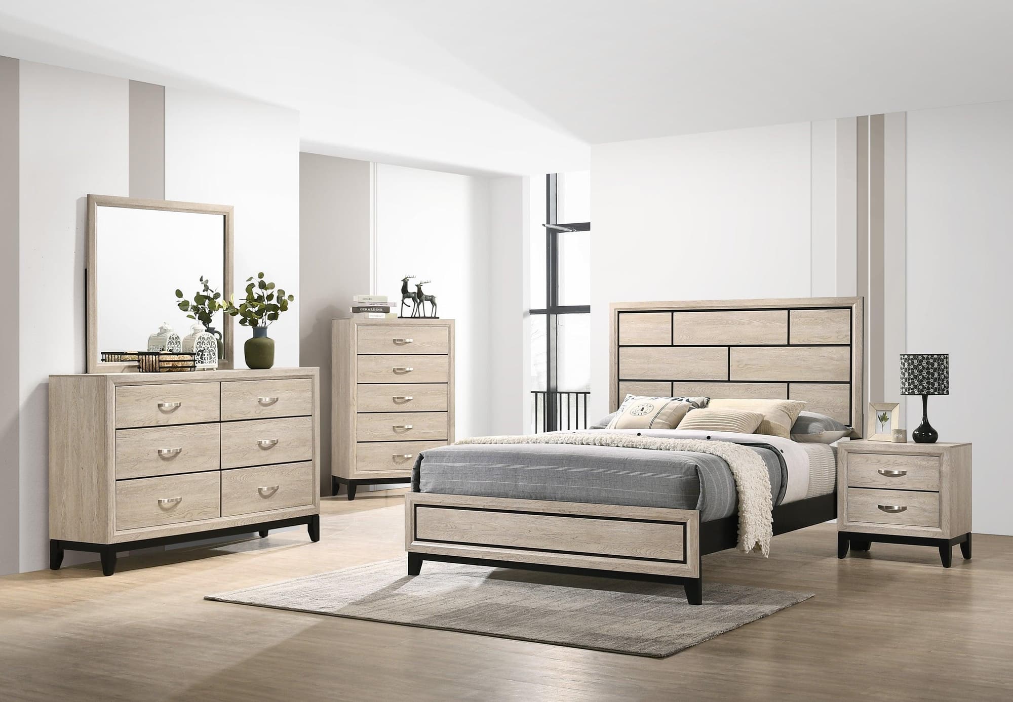 Akerson Driftwood Panel Bedroom Set