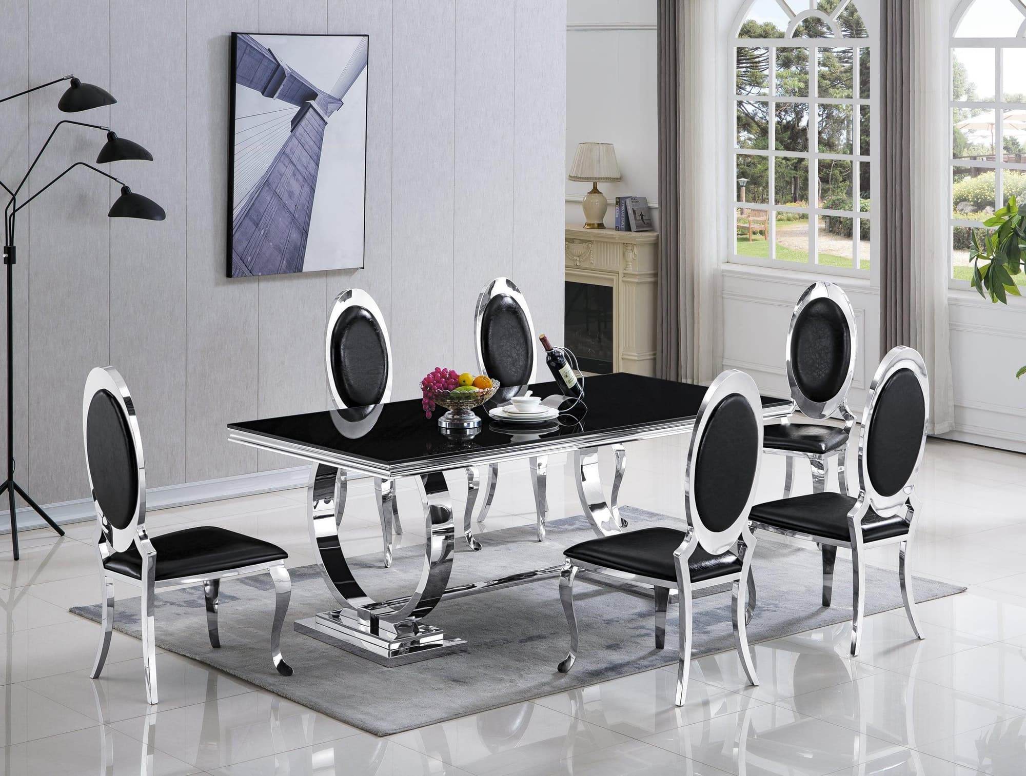 Betsy Chrome Black Dining Room Set - Image 1