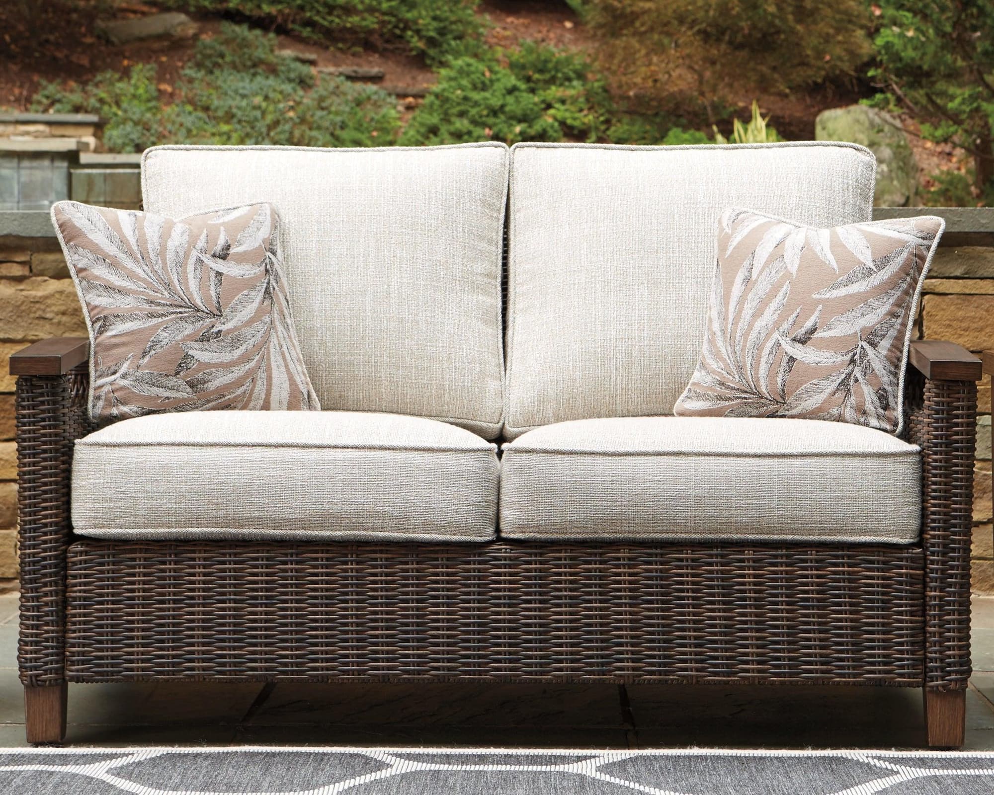 Paradise Trail Medium Brown Loveseat With Cushion