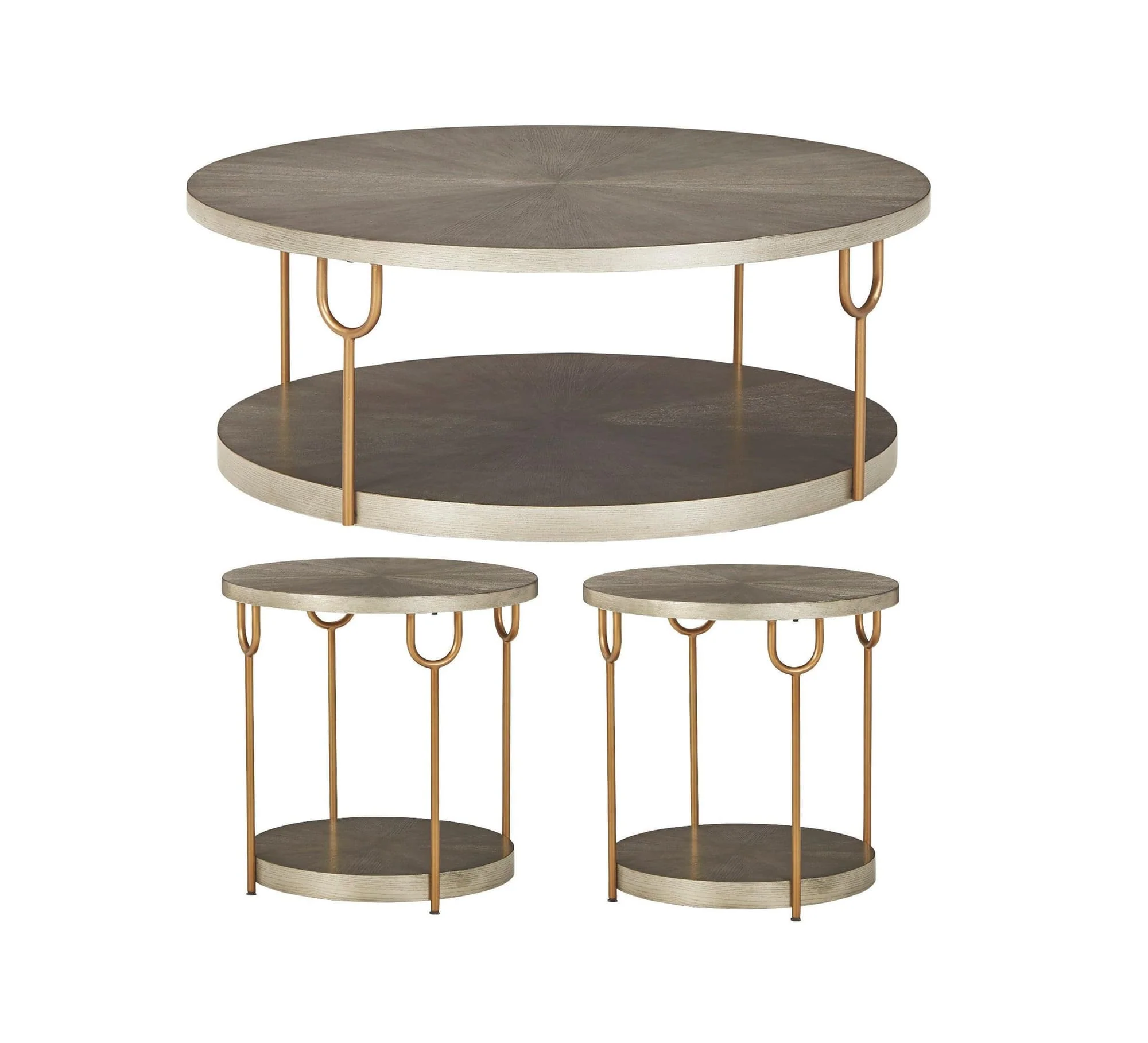 Ranoka Beige Gold Table Set - Image 1