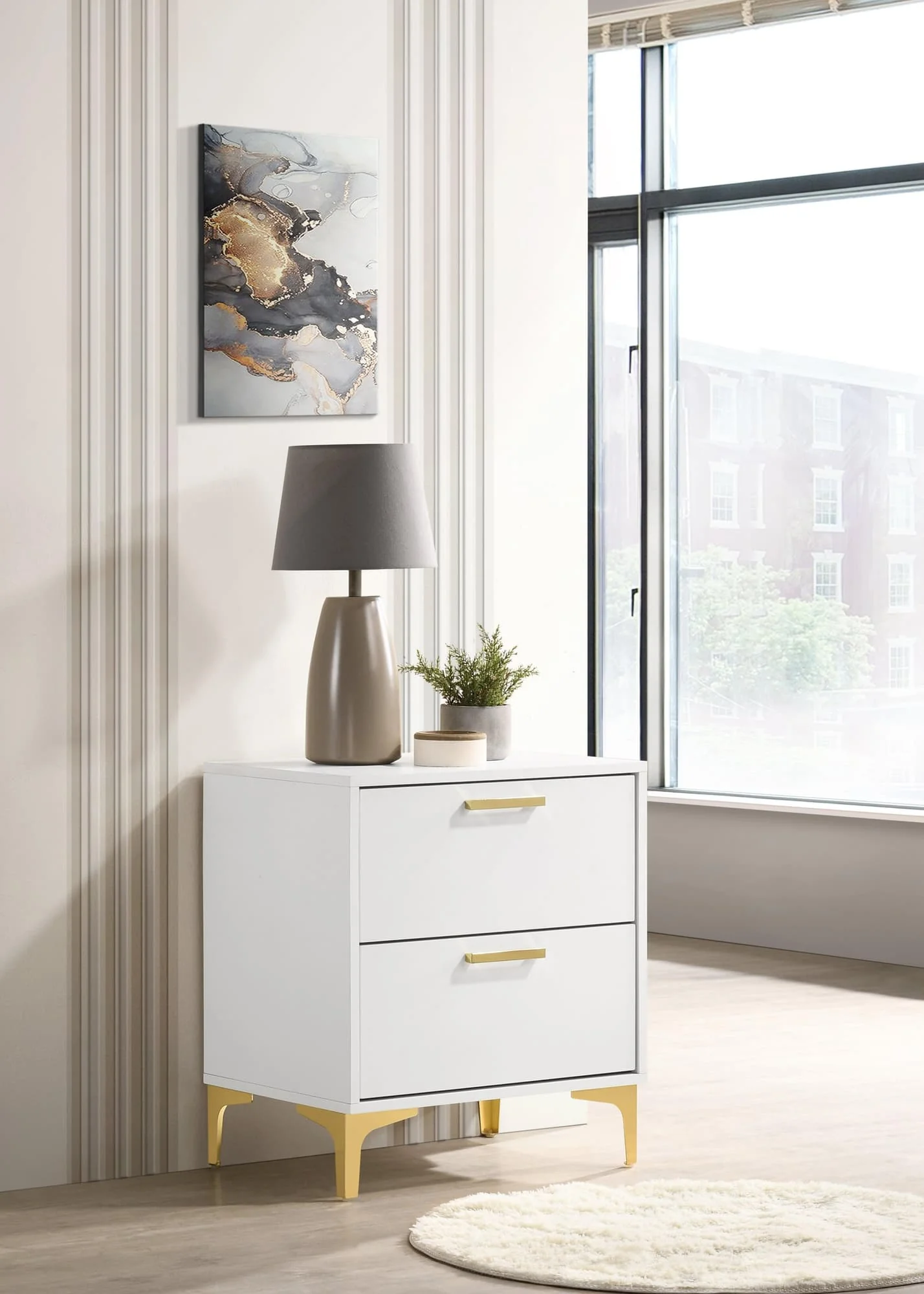 Kendall 2 Drawer Nightstand White - Image 1