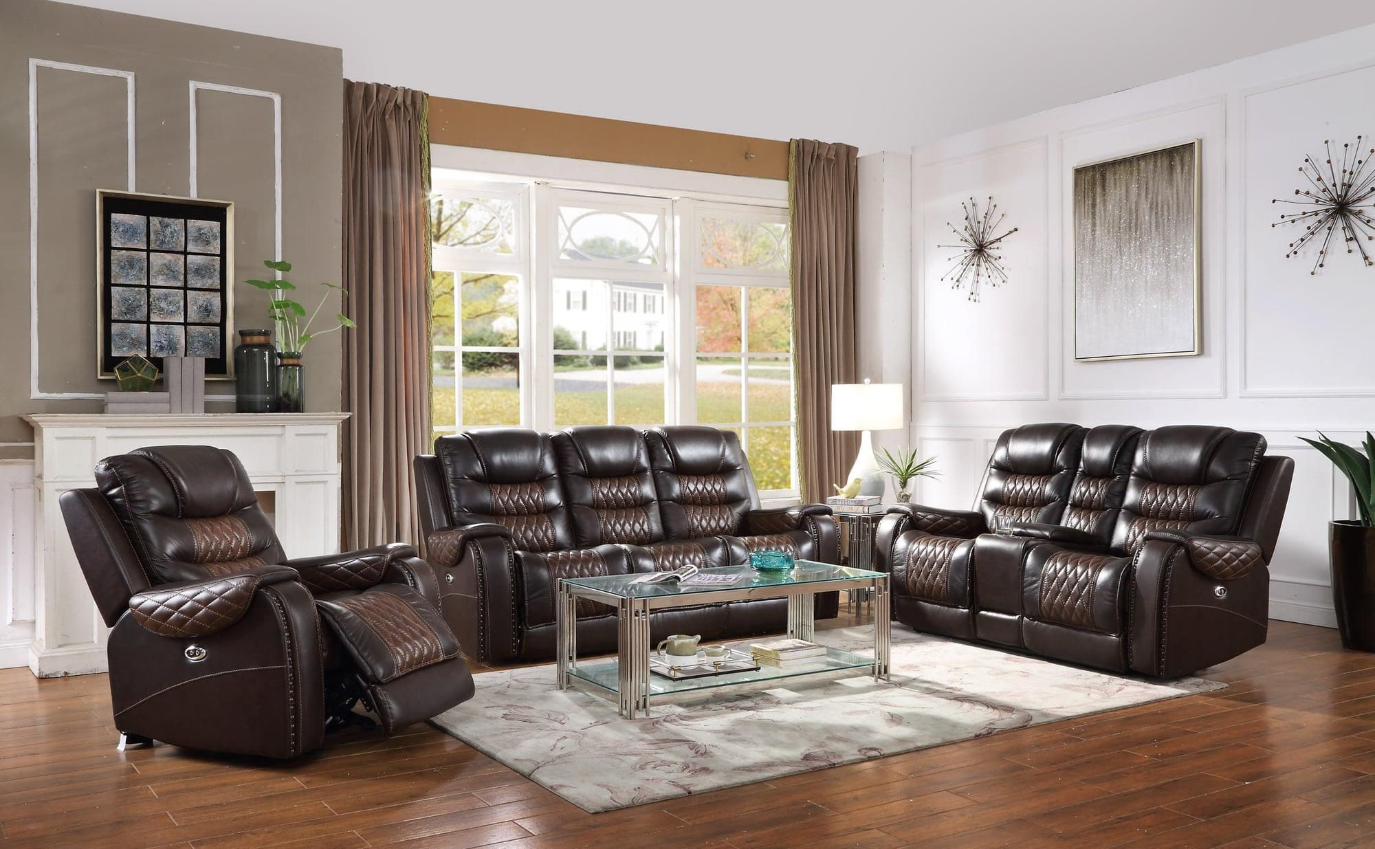 Harley Brown Leather 3-Piece Power Reclining Set - Image 1