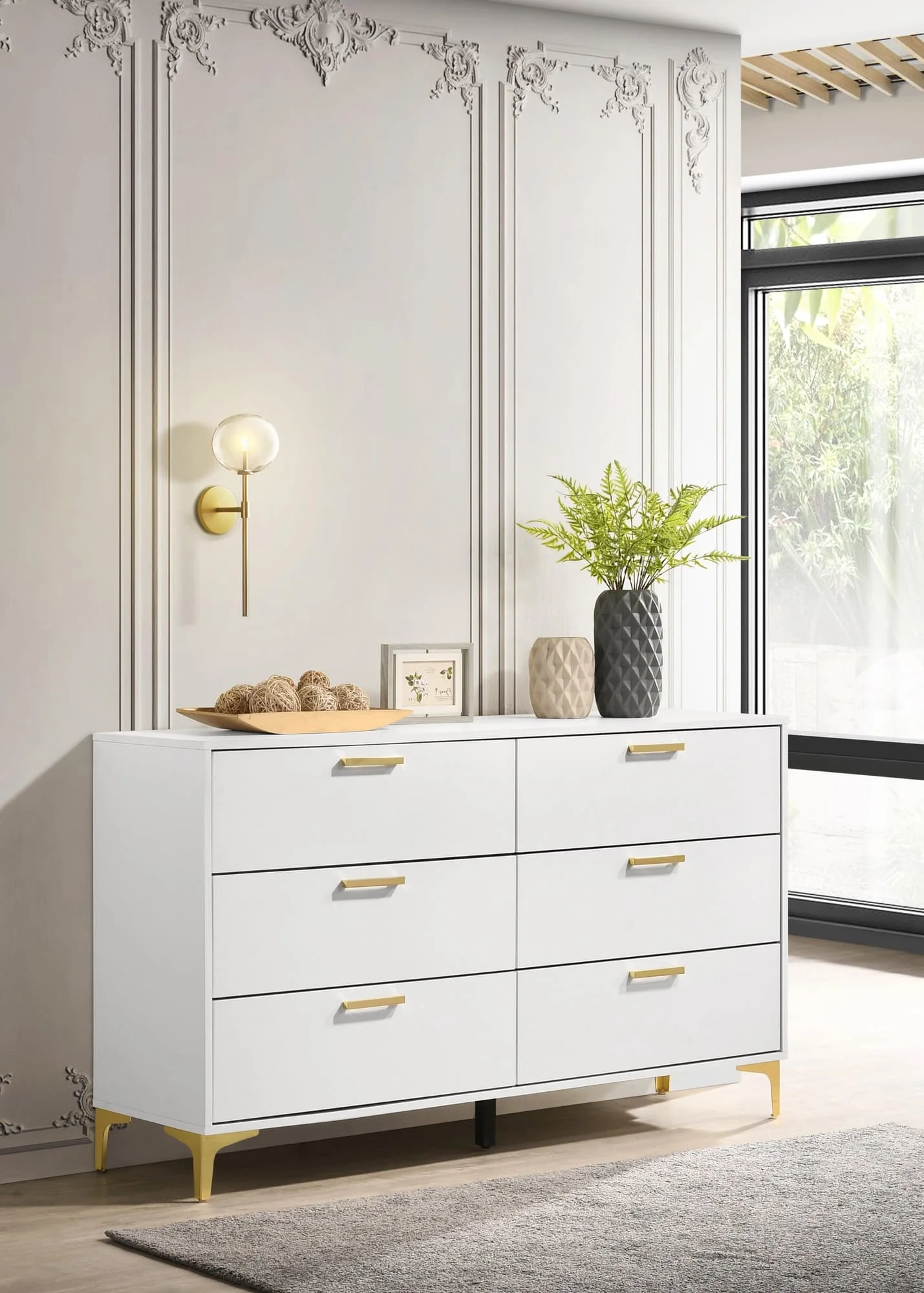 Kendall 6 Drawer Dresser White - Image 1