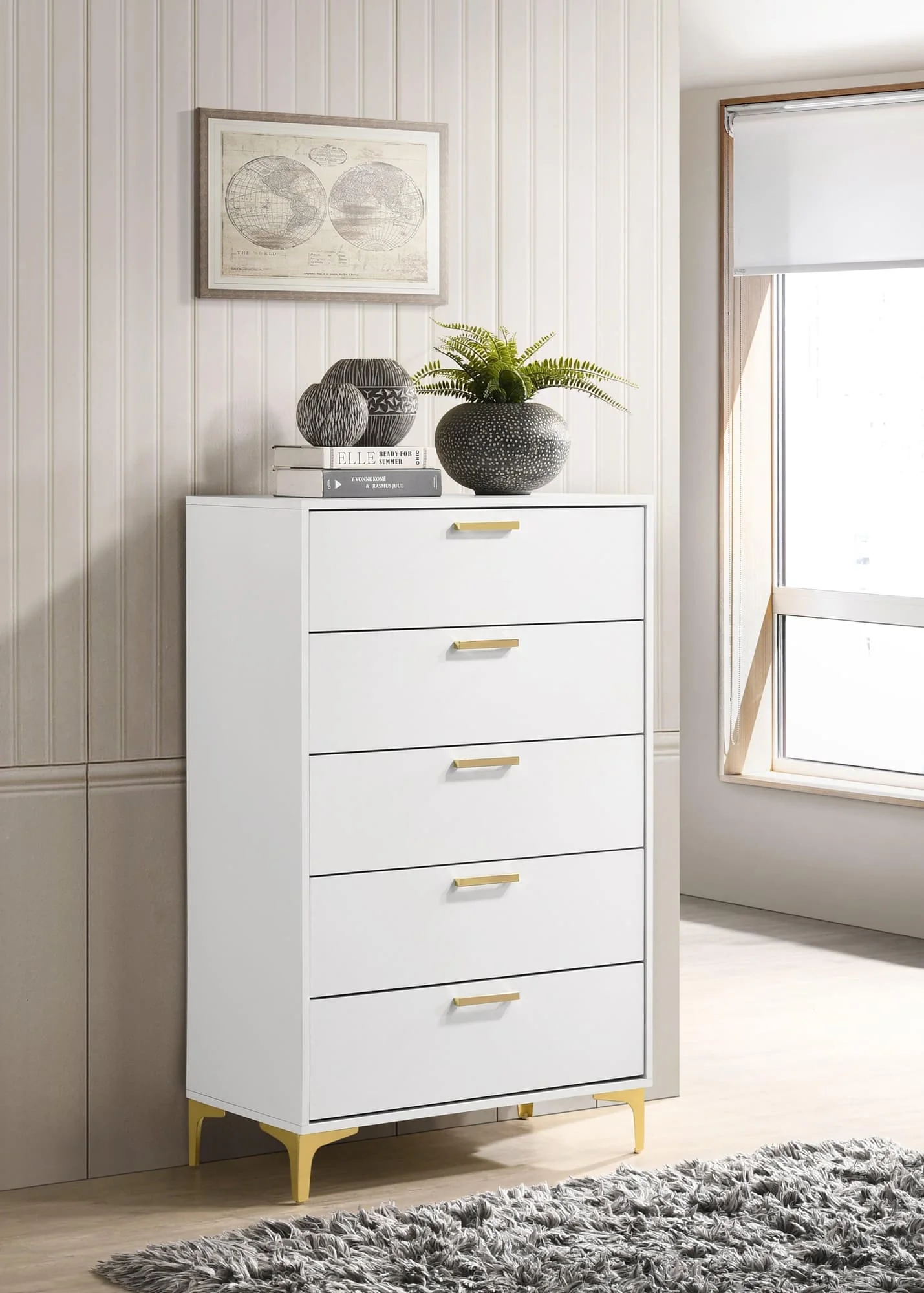 Kendall 5 Drawer Chest White - Image 1