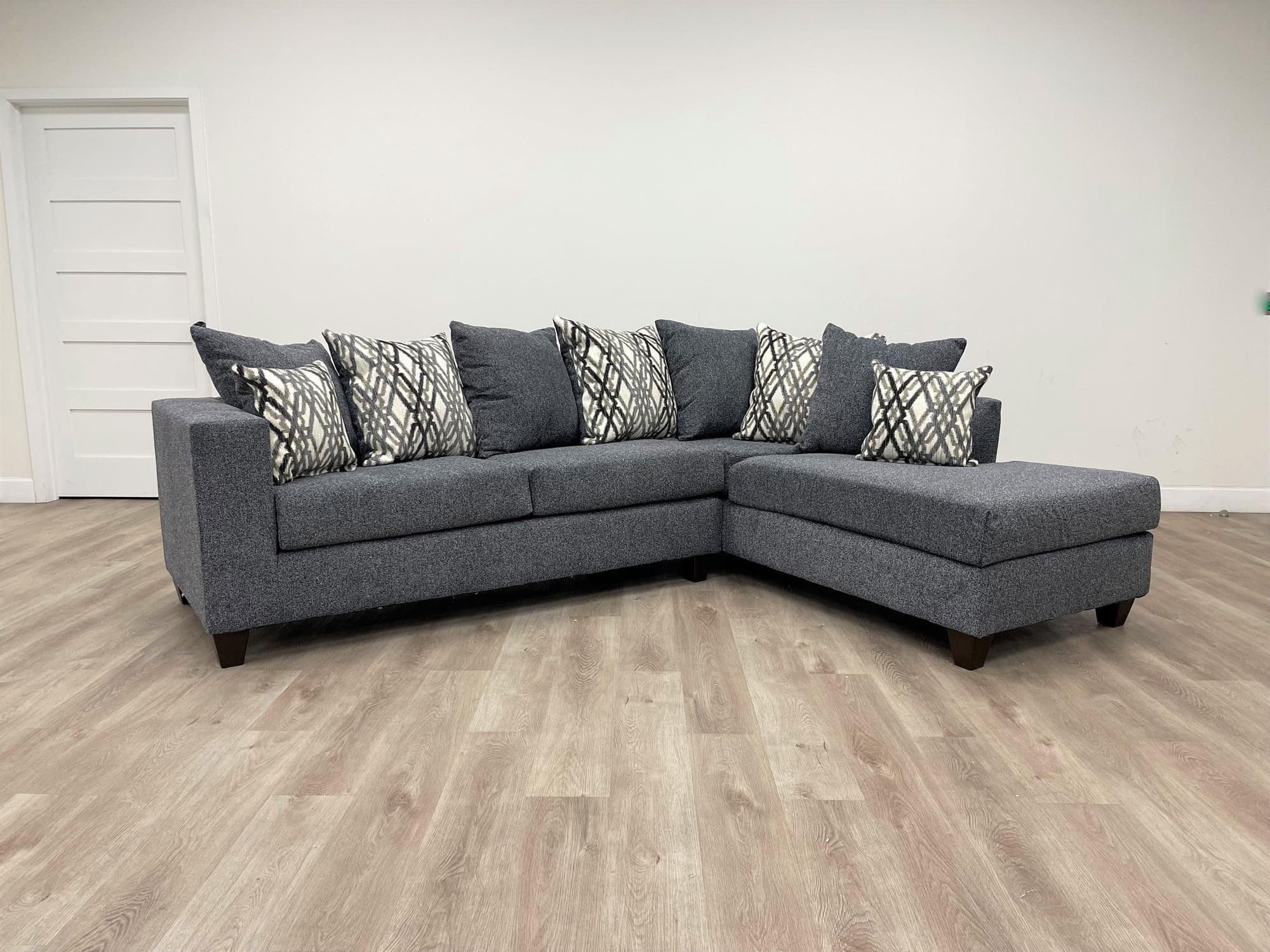 Monroe Steel Fabric Upholstered Sectional - Image 1