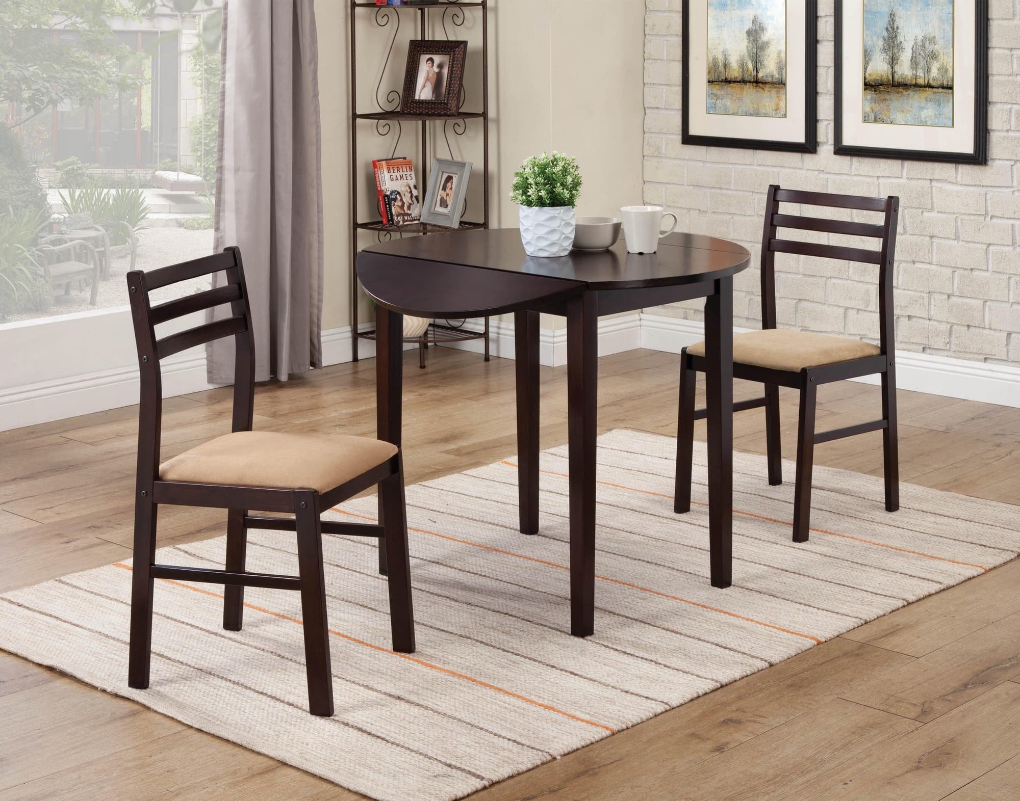 G130005 Cappuccino Tan Circular Dining Room Set - Image 1
