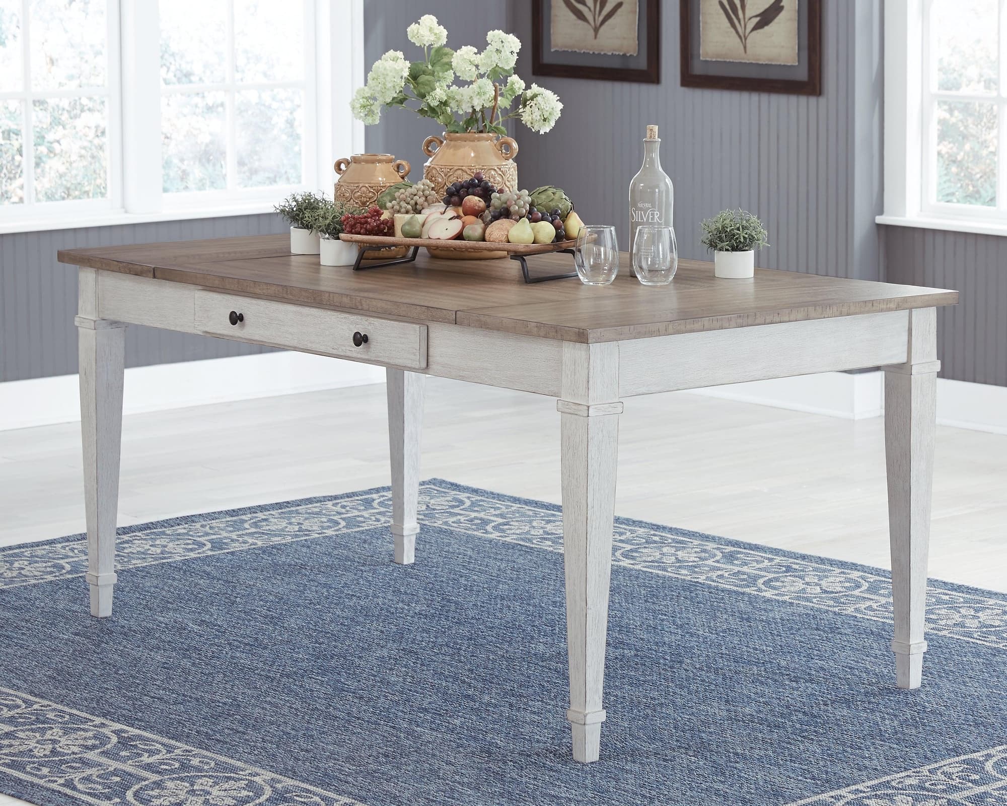 Skempton White Light Brown Dining Table