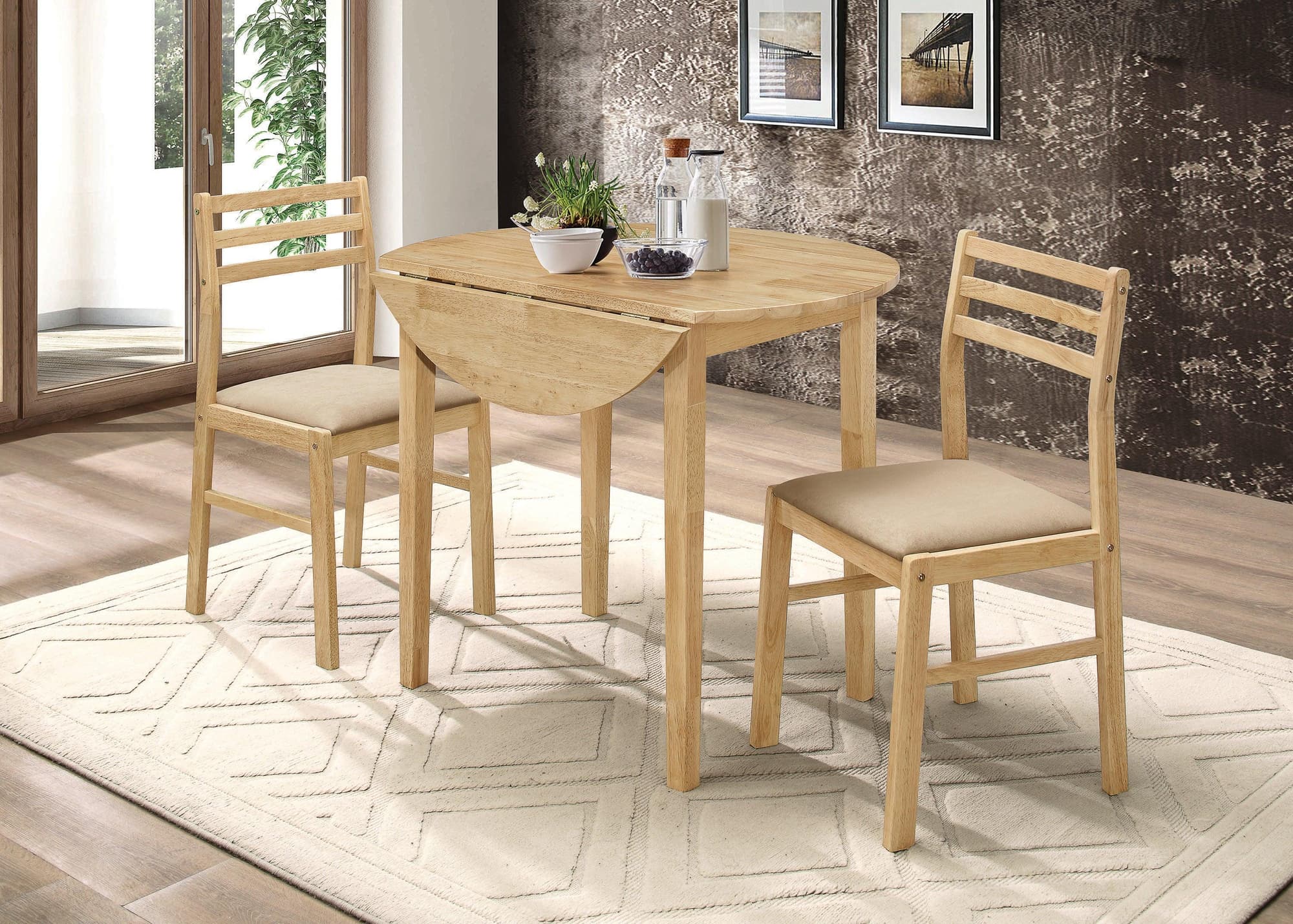 G130006 Natural Tan Circular Dining Room Set - Image 1