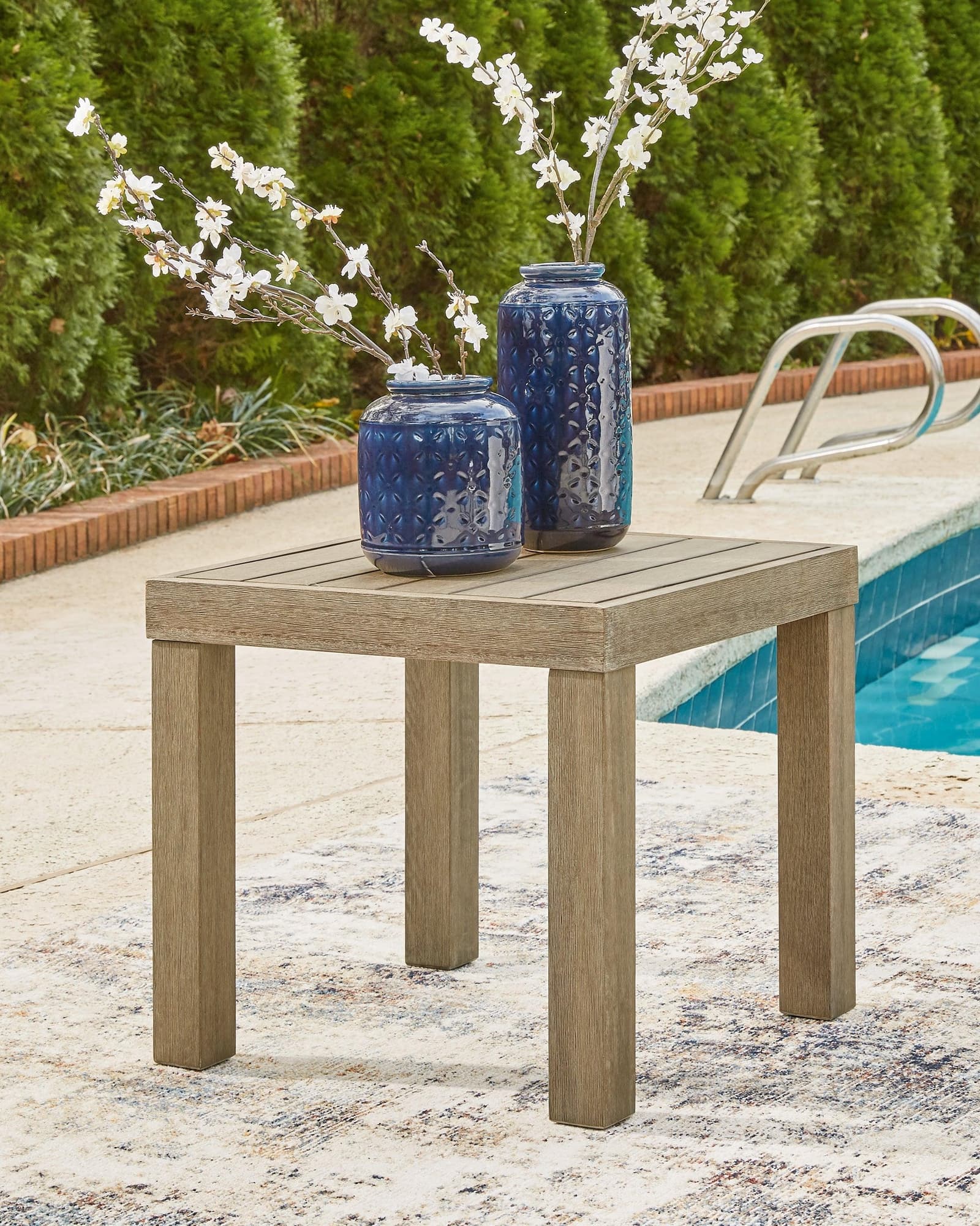 Silo Point Brown Outdoor End Table