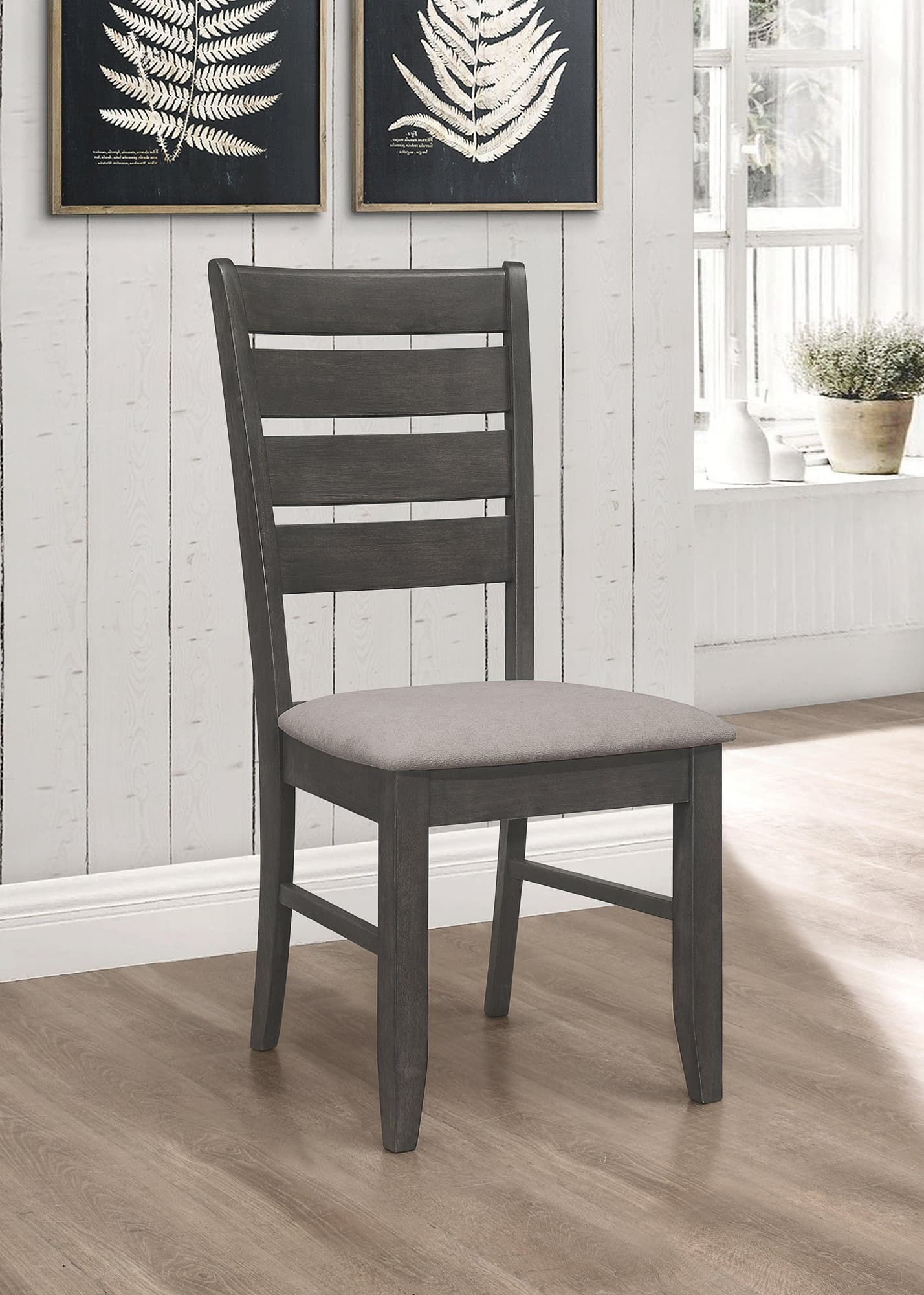 Dalila Ladder Back Side Chair (Set of 2) Gray Dark - Image 1