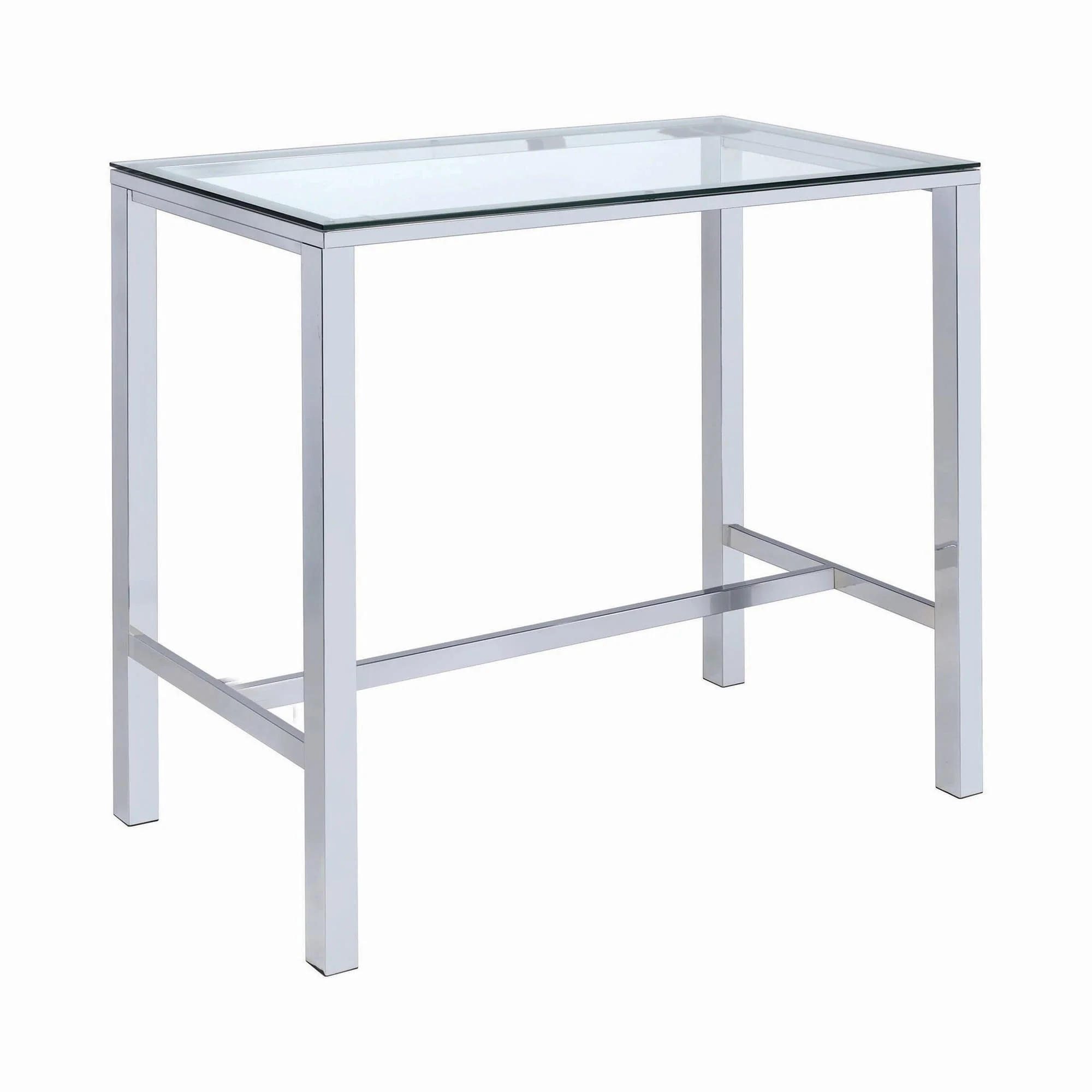 Tolbert Bar Table With Glass Top Chrome