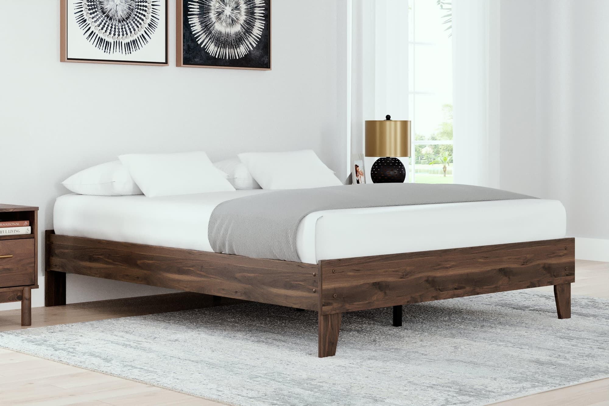 Calverson Mocha Queen Platform Bed - Image 1