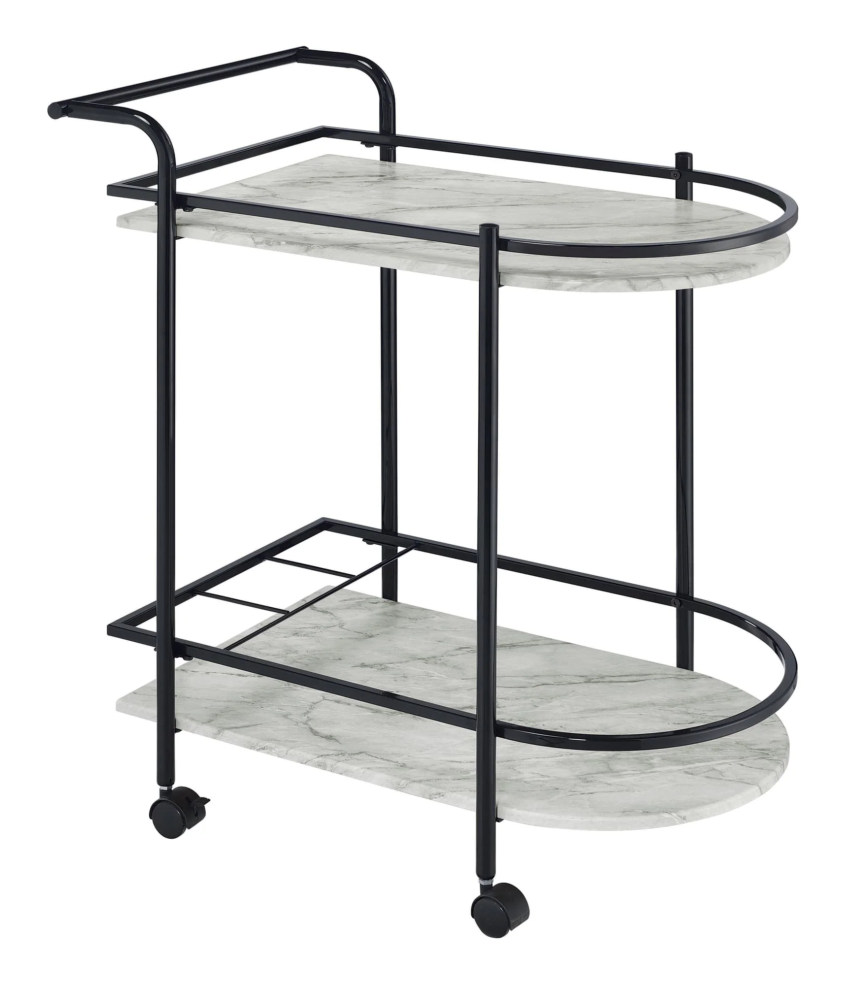 Desiree Rack Bar Cart With Casters Black