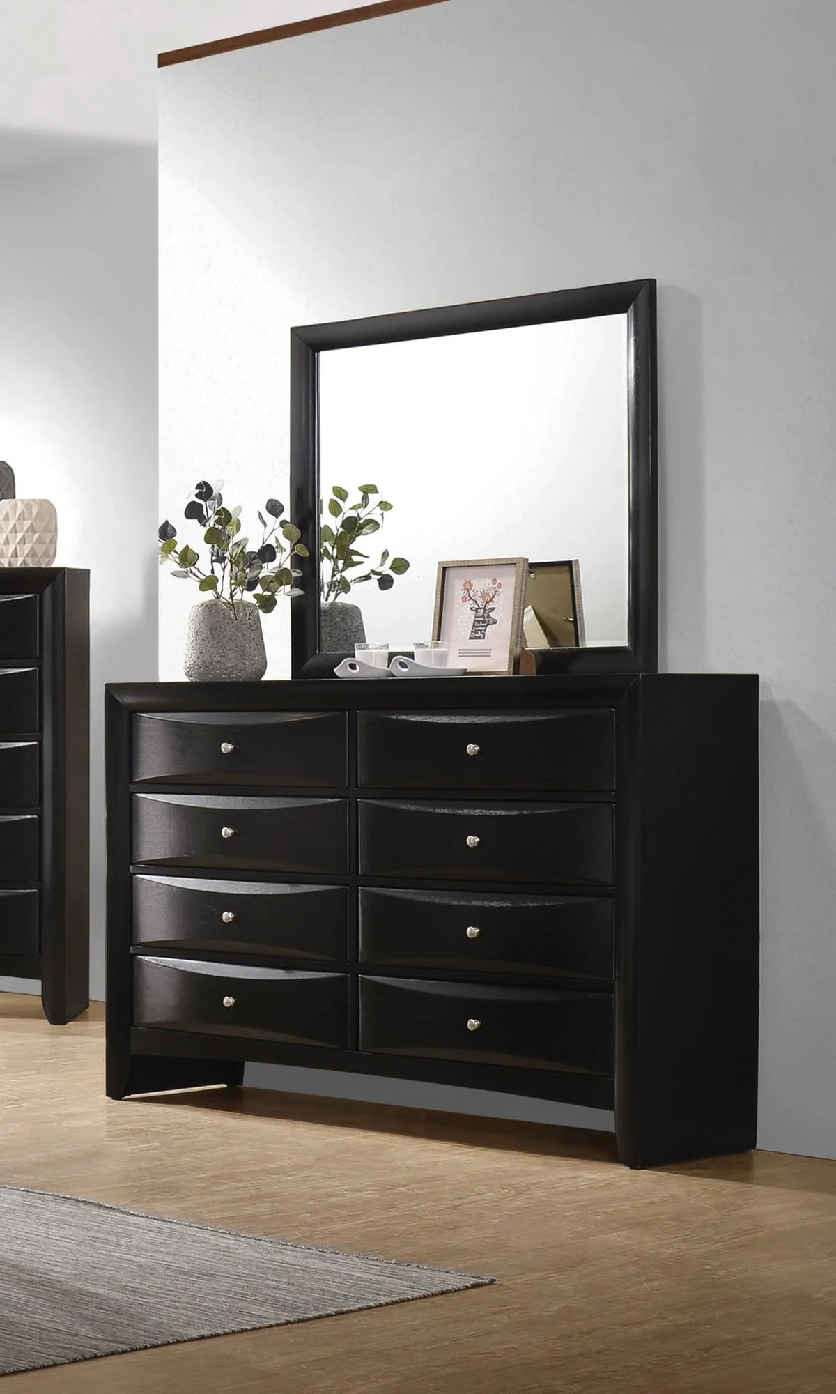 Briana Rectangle Dresser Mirror Black - Image 1