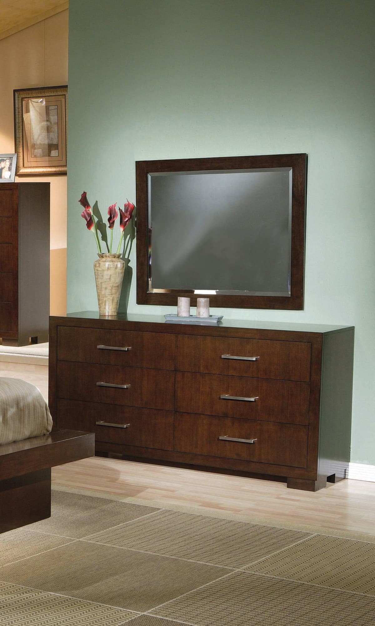 Jessica Rectangular Wall Mirror Cappuccino - Image 1