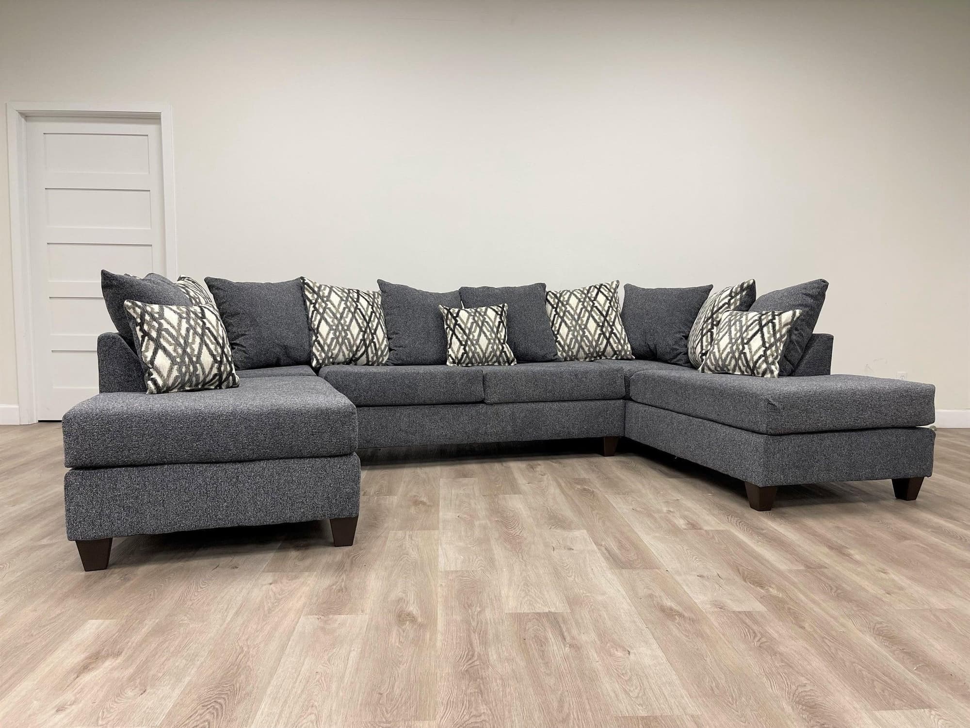 Steel Legs Fabric Sectional - Image 1