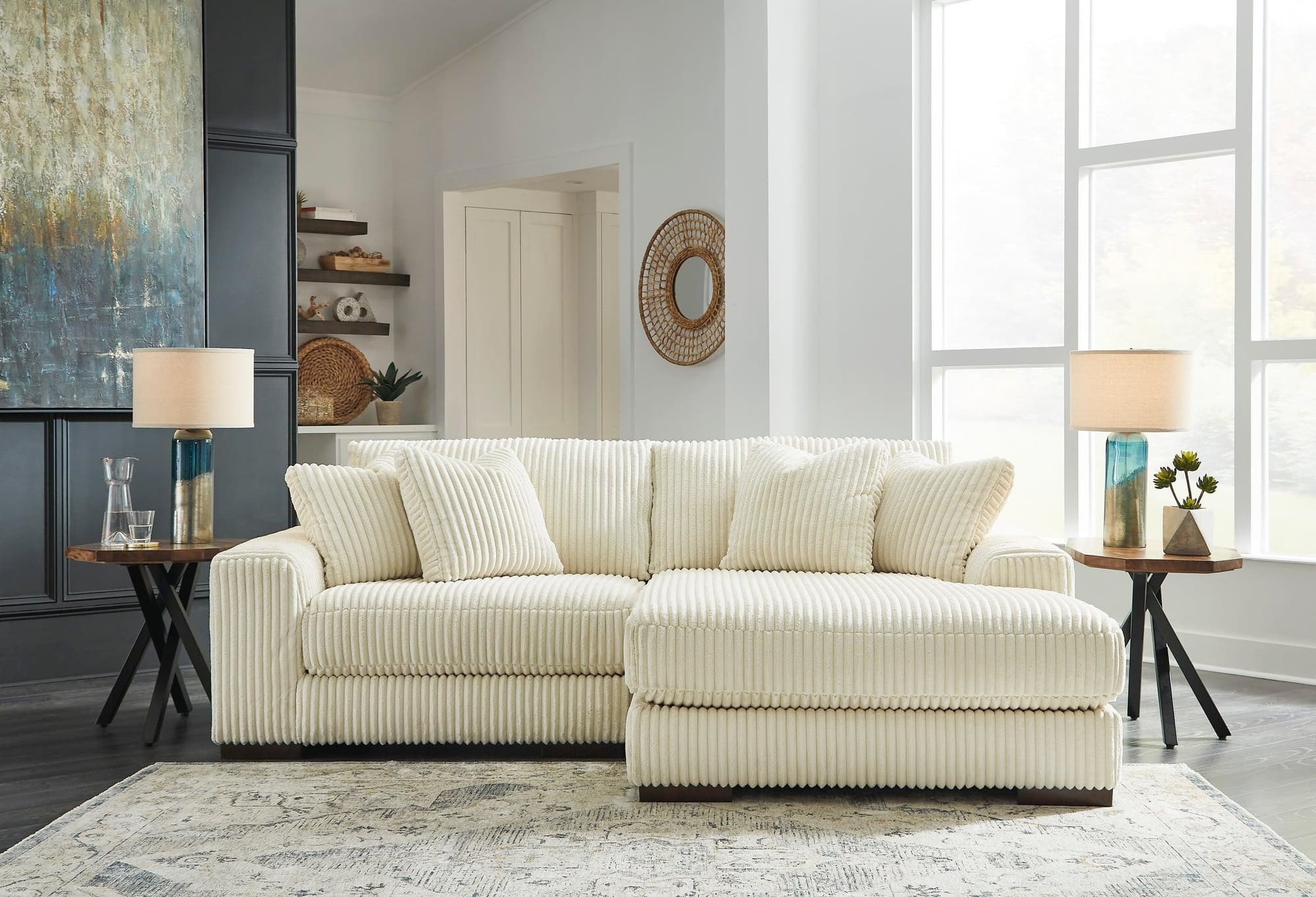 Lindyn Ivory Upholstered 2-Piece Sectional - Image 1