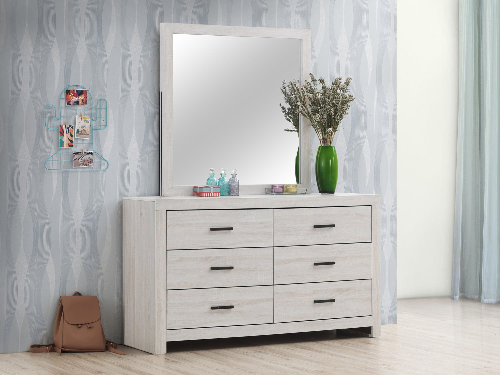 Brantford Rectangle Dresser Mirror Coastal White - Image 1