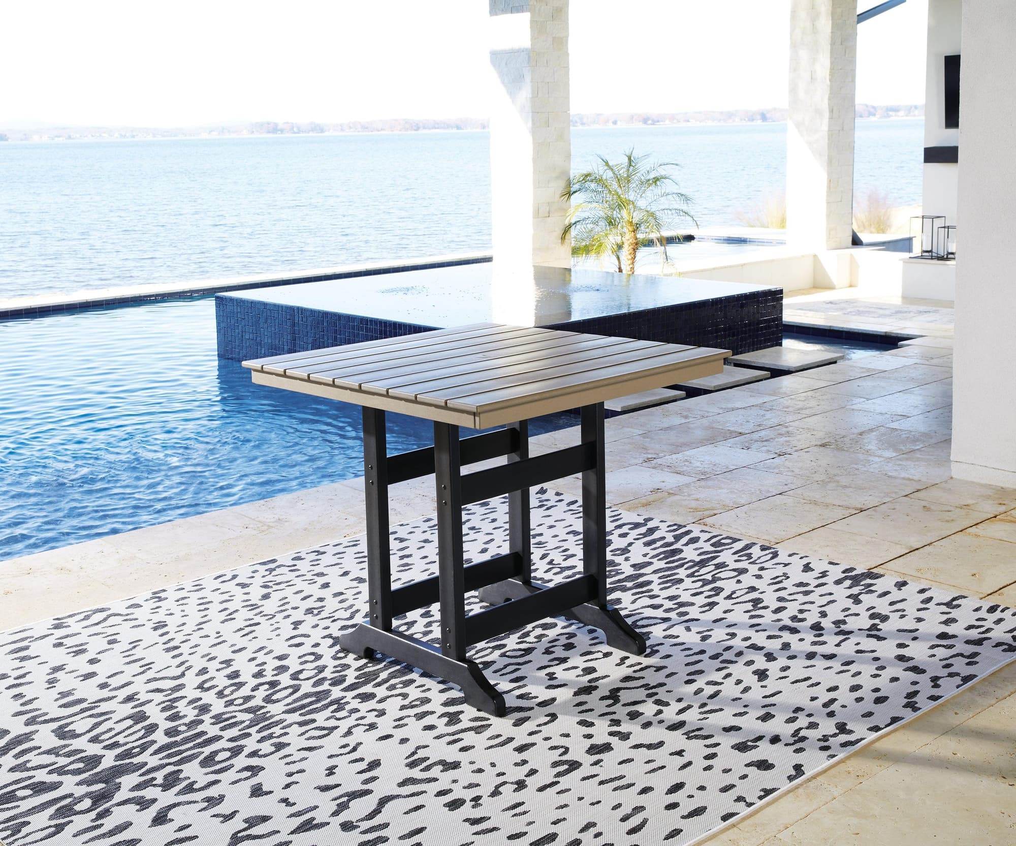 Fairen Trail Black Driftwood Outdoor Counter Height Dining Table