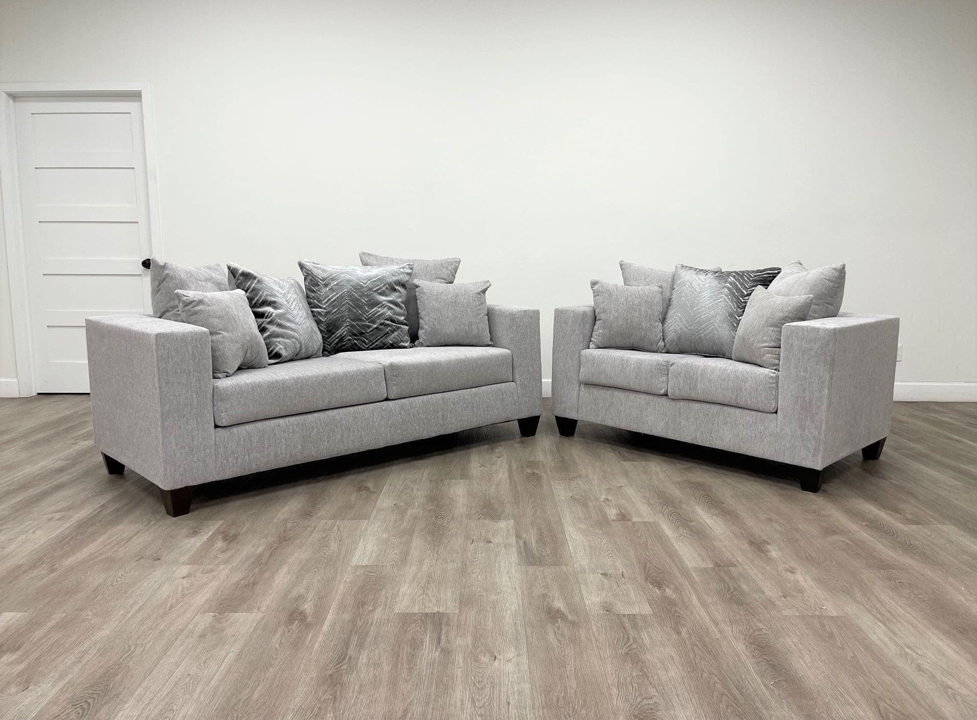 Monroe  Dove Gray Fabric 2-Piece Living Room Set - Image 1