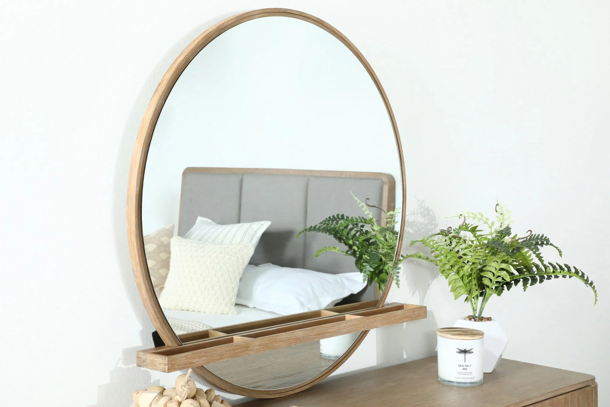 Arini Round Dresser Mirror Sand Wash - Image 1