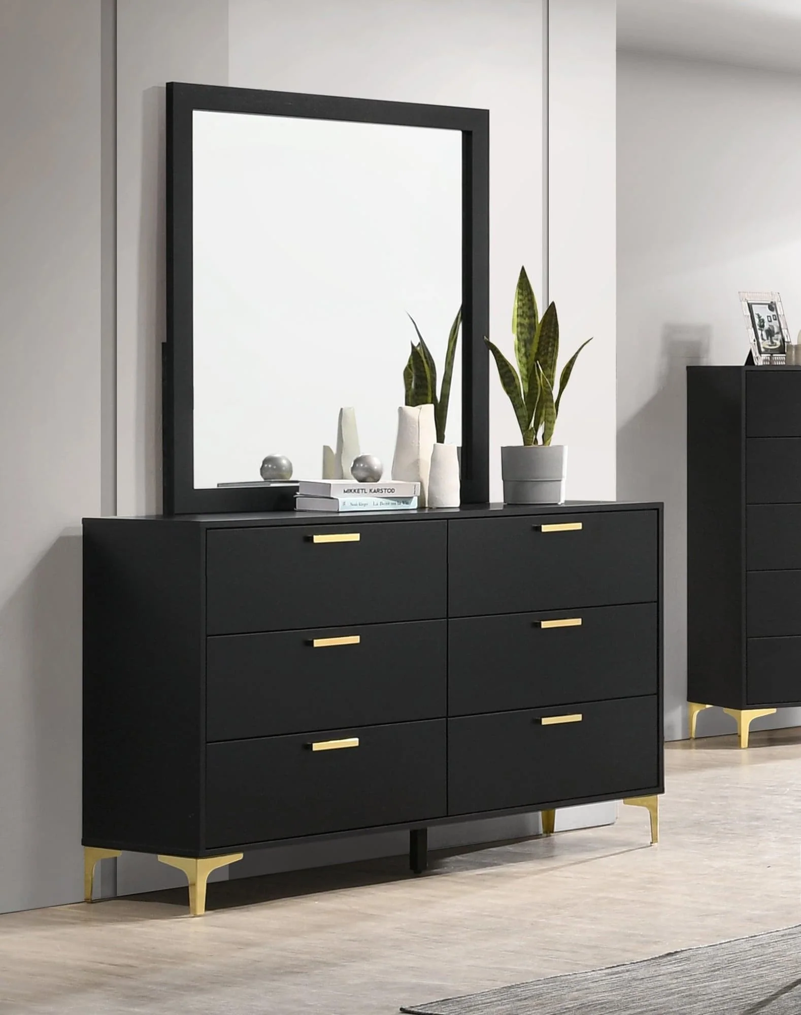 Kendall Square Dresser Mirror Black - Image 1