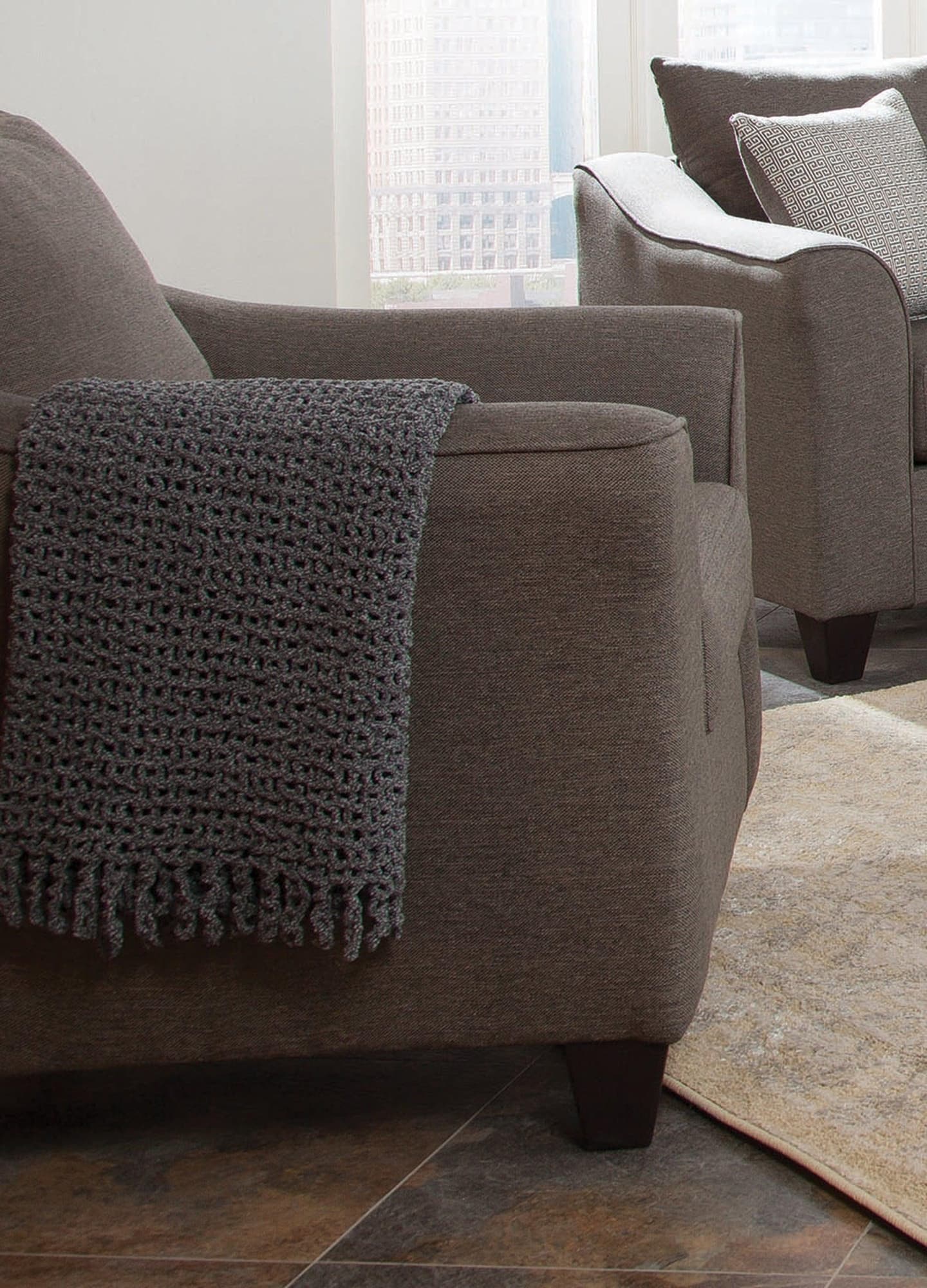Salizar Flared Arm Chair Grey - Image 1