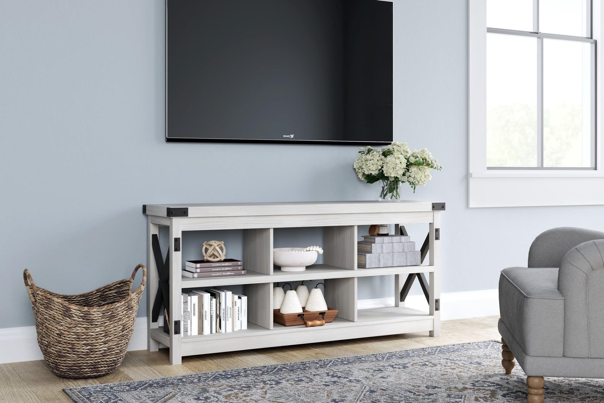 Bayflynn Black White TV Stand - Image 1