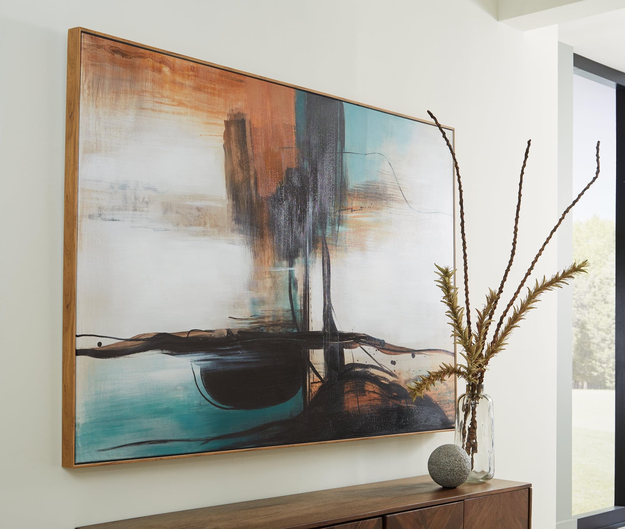 Brunonia Teal Orange Black Wall Art