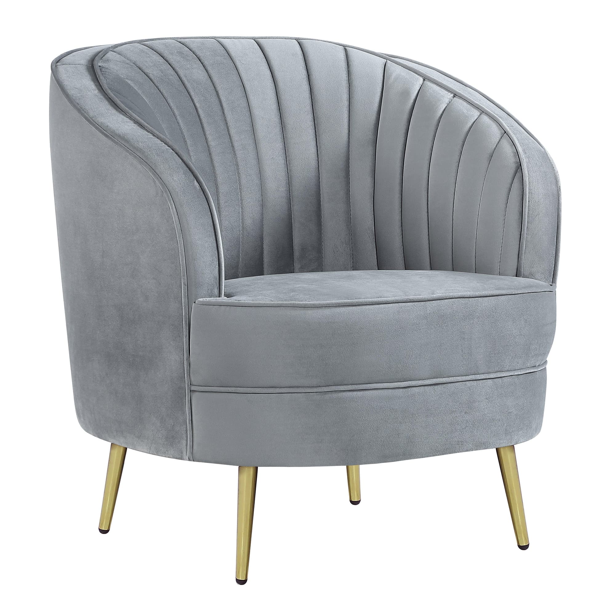 Sophia Upholstered Chair Gray Gold - Image 1