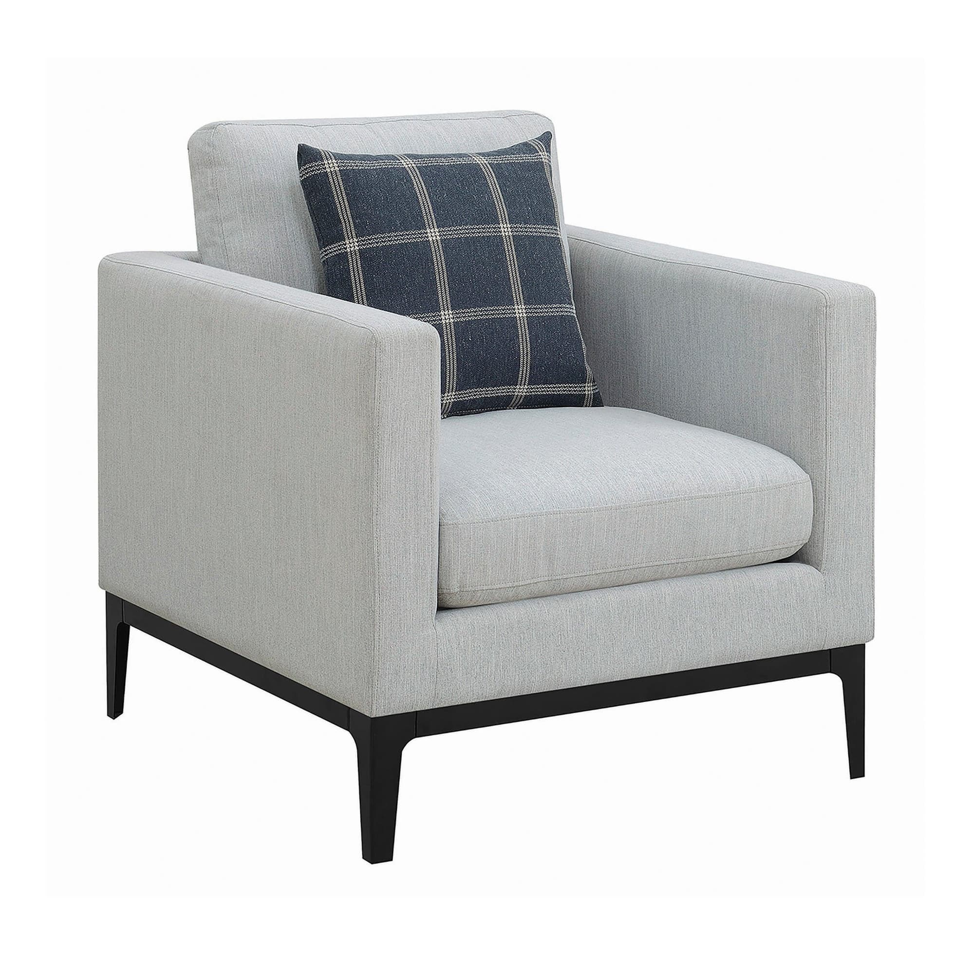 Apperson Cushioned Back Arm Chair Light Grey - Image 1